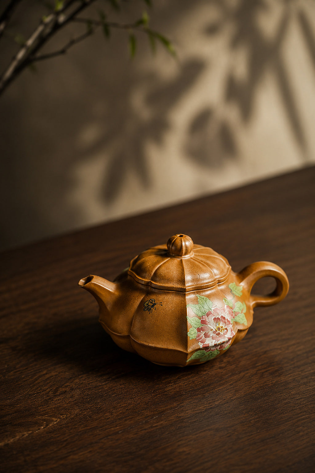 Product view 9 of 180ml Ribbed Form zisha teapot in Golden Duanni Clay, No. 441