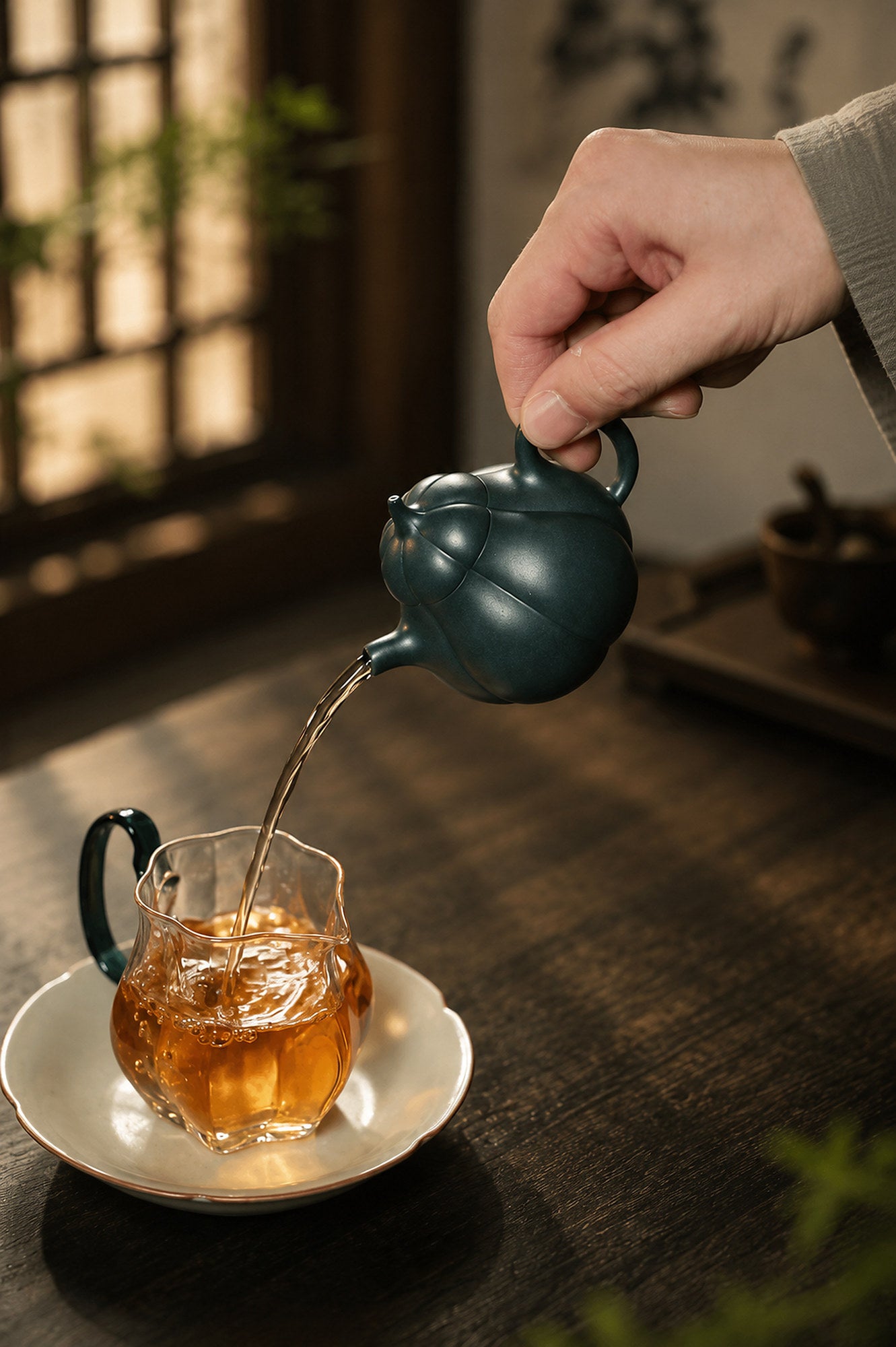 Product view 3 of 125ml Ribbed Form zisha teapot in Luni Clay, No. 307