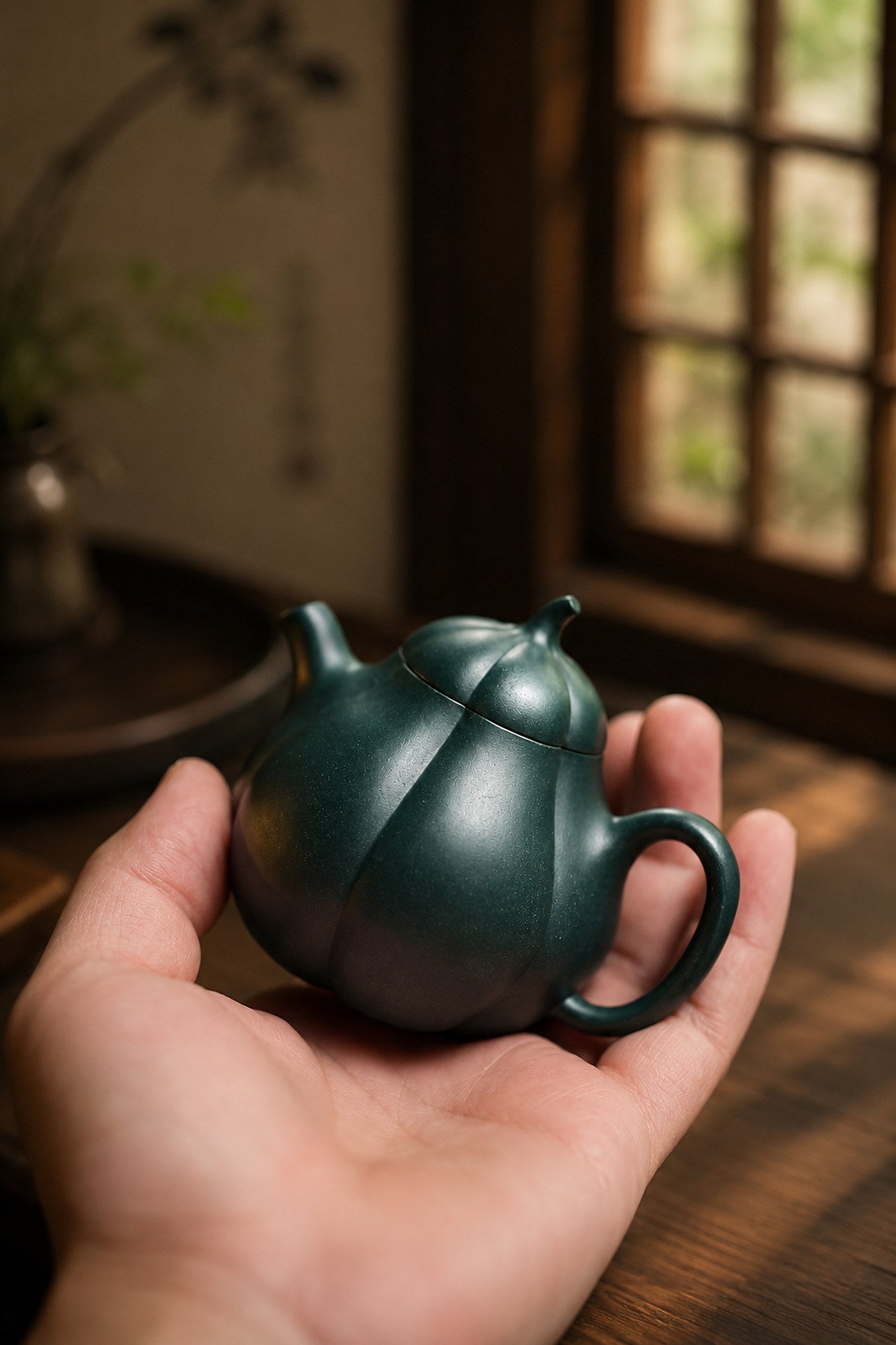 Product view 4 of 125ml Ribbed Form zisha teapot in Luni Clay, No. 307