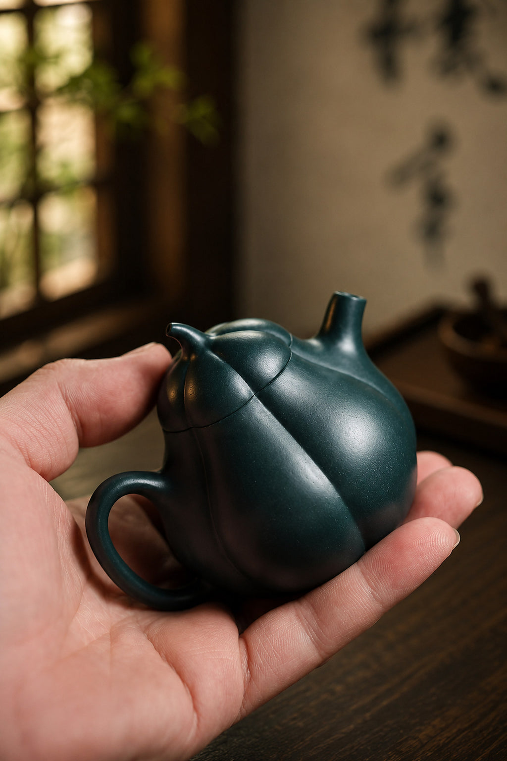 Product view 6 of 125ml Ribbed Form zisha teapot in Luni Clay, No. 307