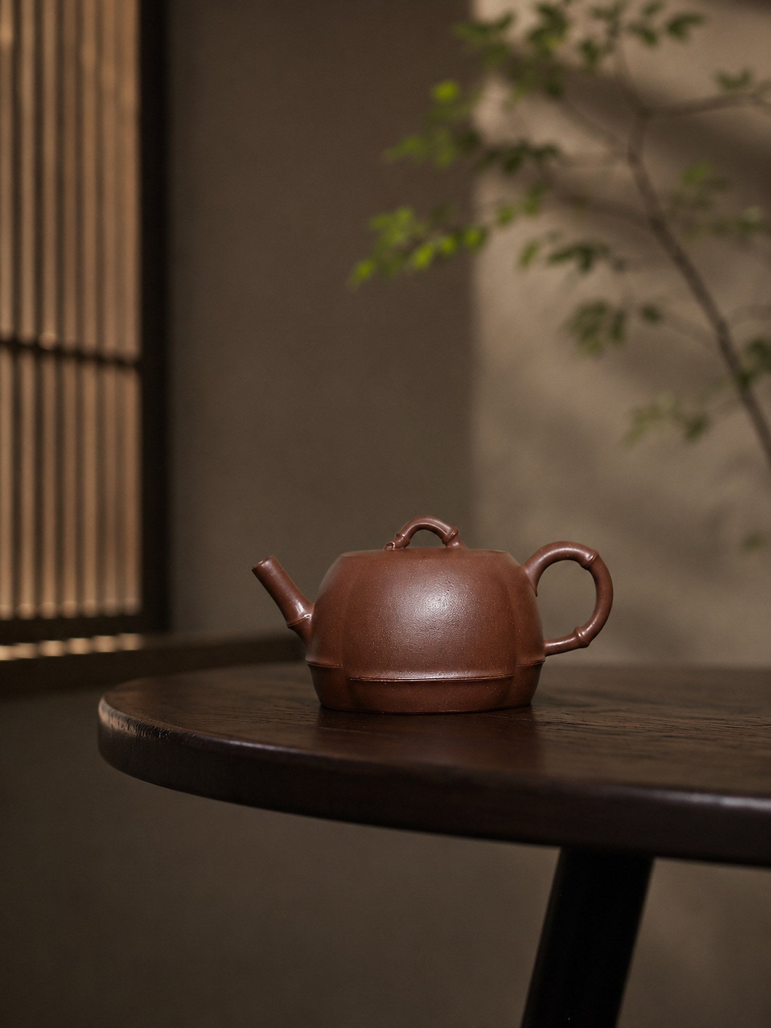 Product view 4 of 160ml Ribbed Form zisha teapot in Red Jiangponi Clay, No. 414