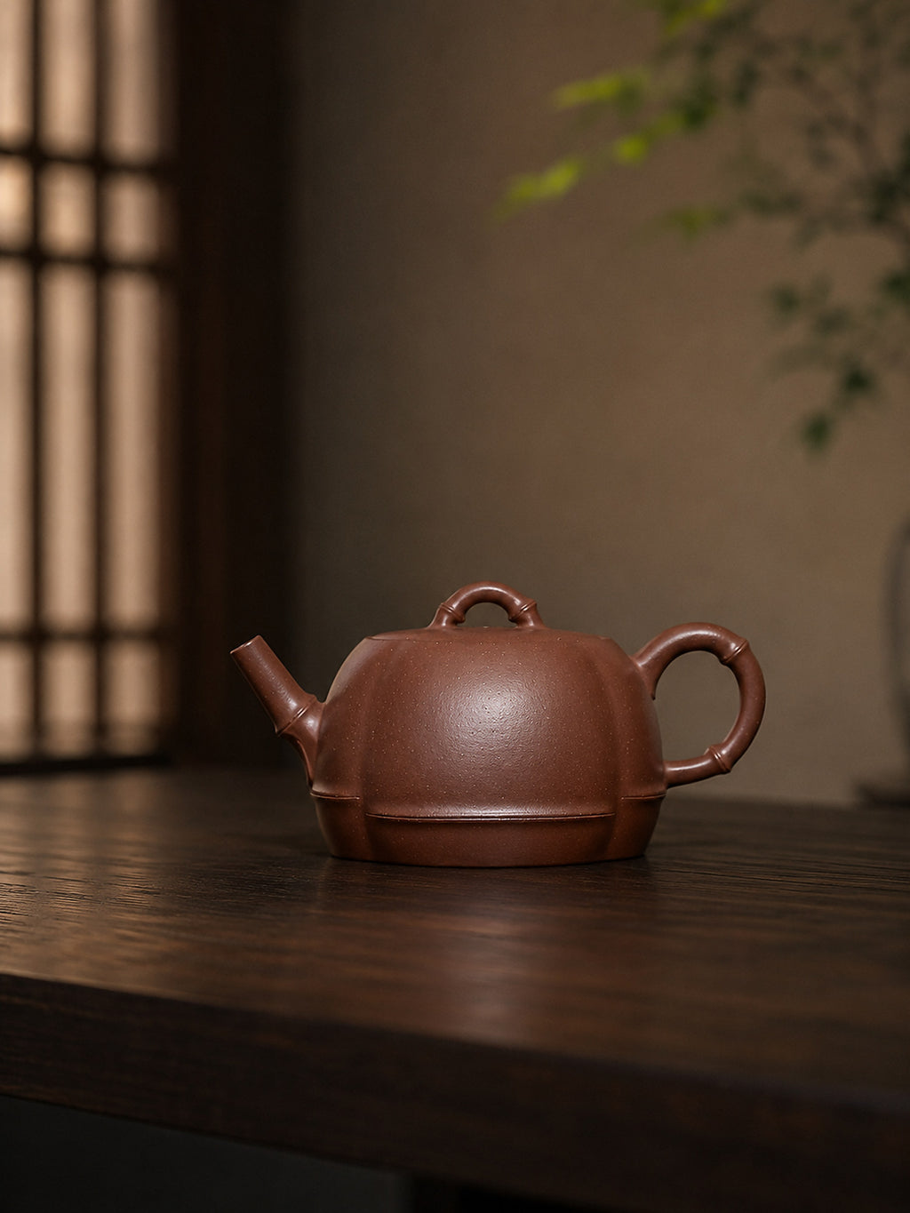 Product view 7 of 160ml Ribbed Form zisha teapot in Red Jiangponi Clay, No. 414