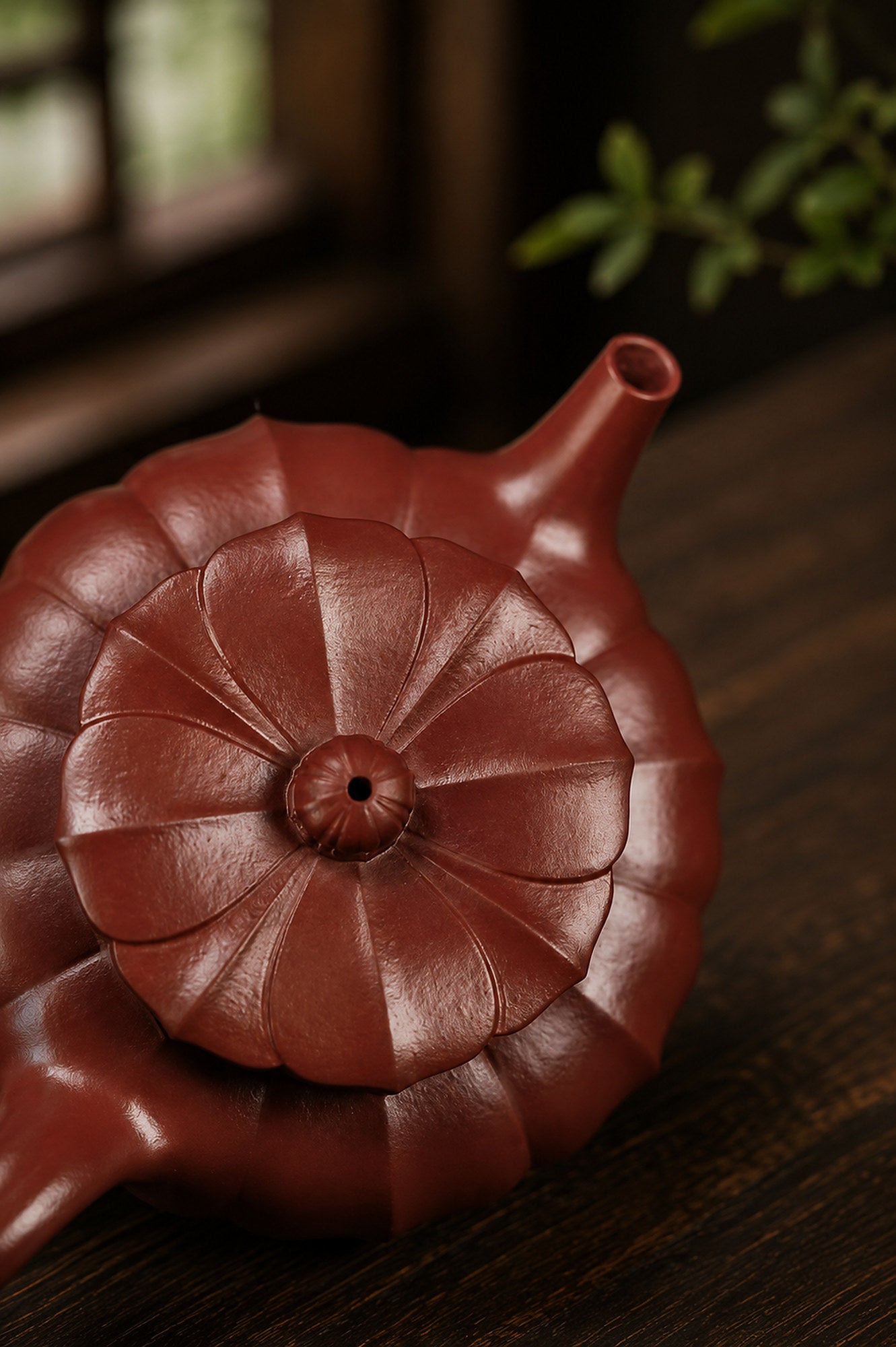 Product view 3 of 100ml Ribbed Form zisha teapot in Zhuni Clay, No. 228