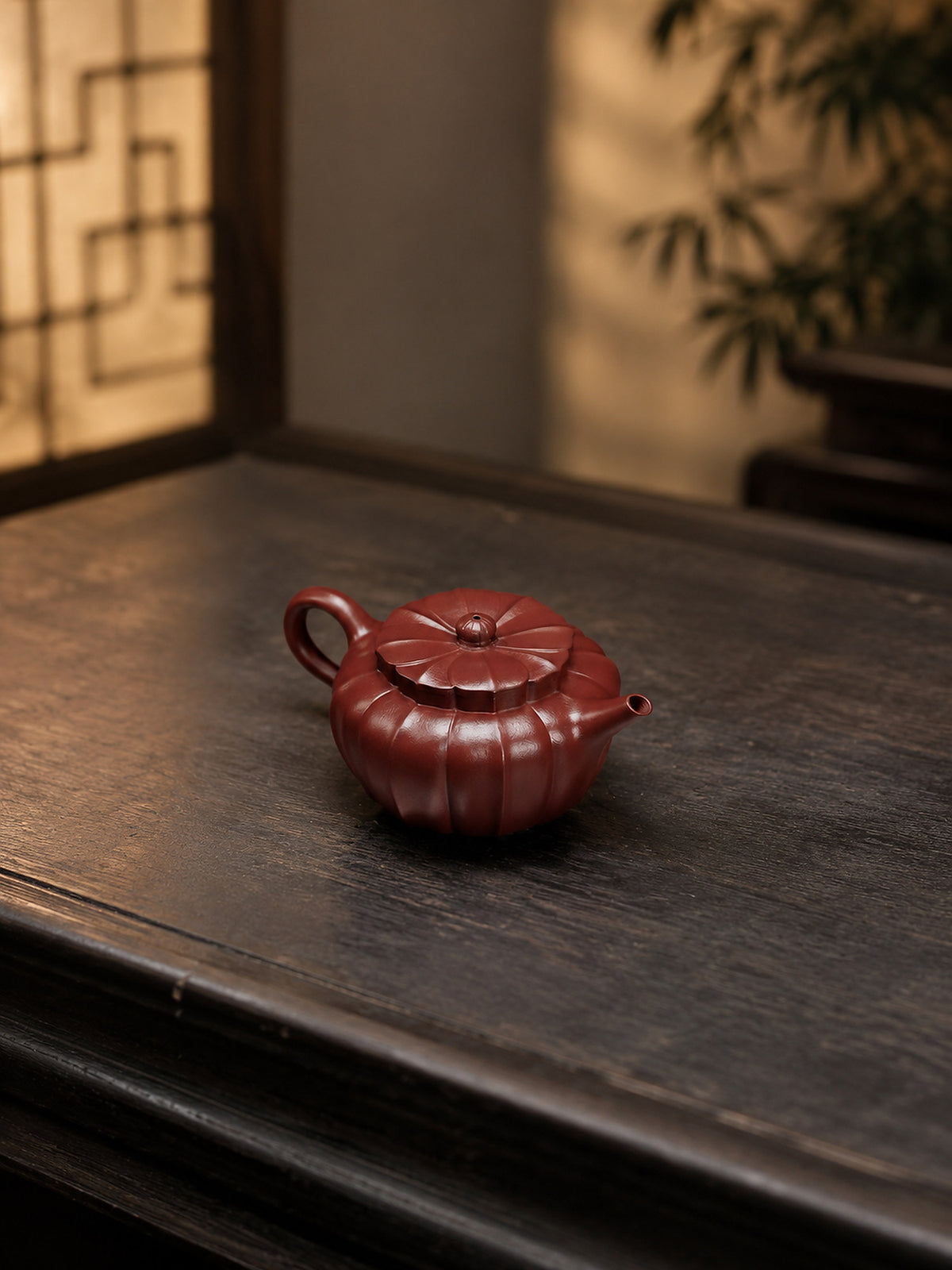 Product view 7 of 100ml Ribbed Form zisha teapot in Zhuni Clay, No. 228