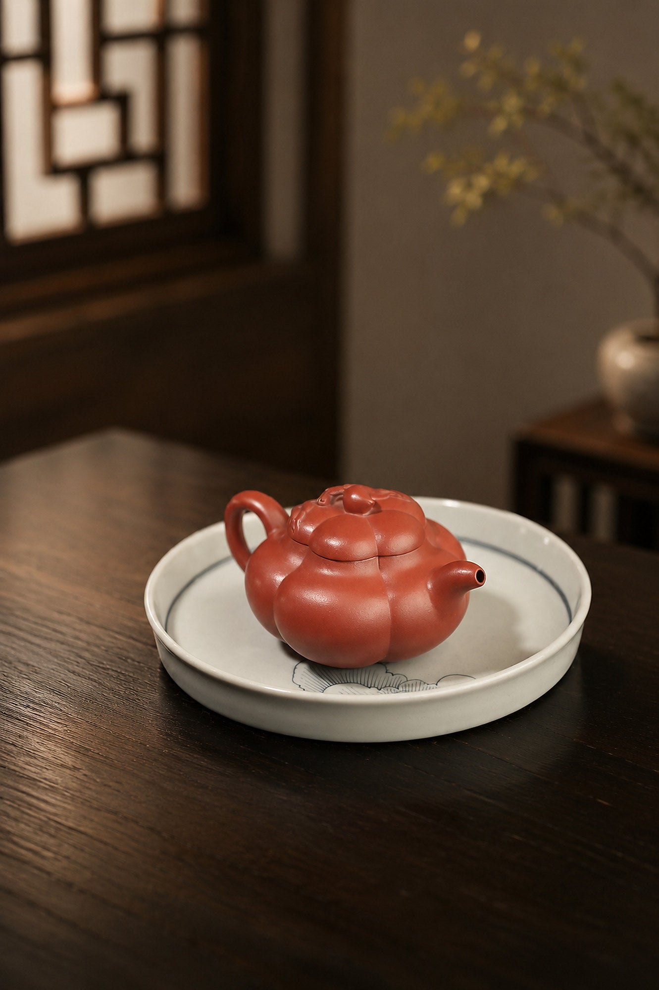 Product view 1 of 200ml Ribbed Form zisha teapot in Zhuni Clay, No. 306