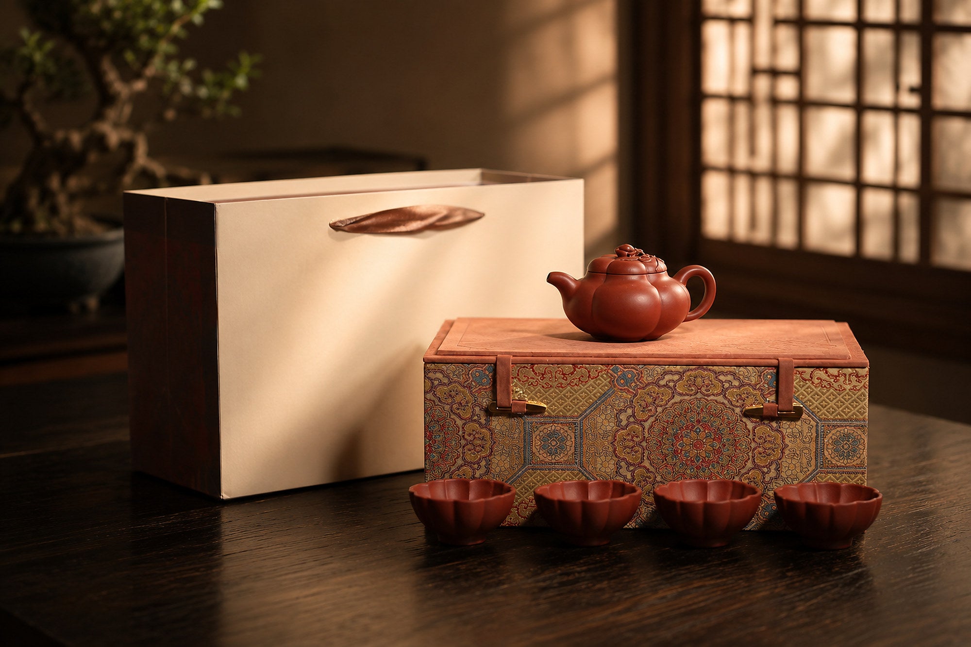 Product view 5 of 200ml Ribbed Form zisha teapot in Zhuni Clay, No. 306