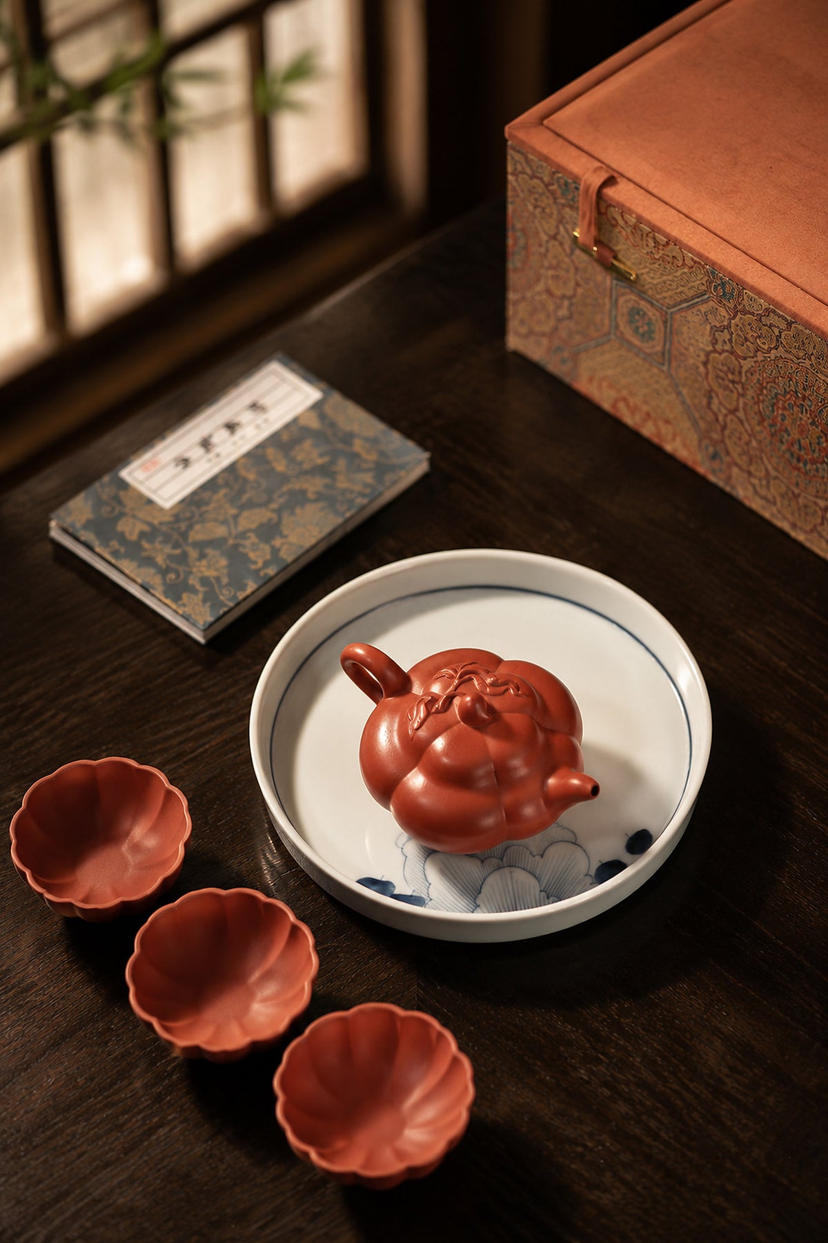 Product view 6 of 200ml Ribbed Form zisha teapot in Zhuni Clay, No. 306