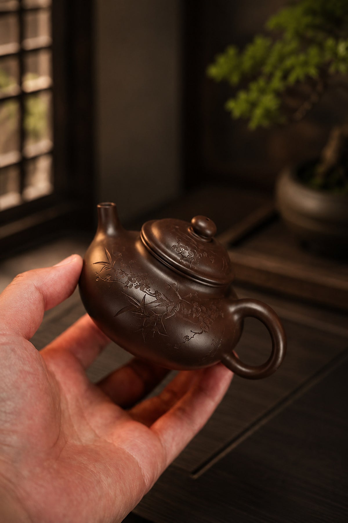 Product view 7 of 150ml Rongtian zisha teapot in Aged Zini Clay, No. 429