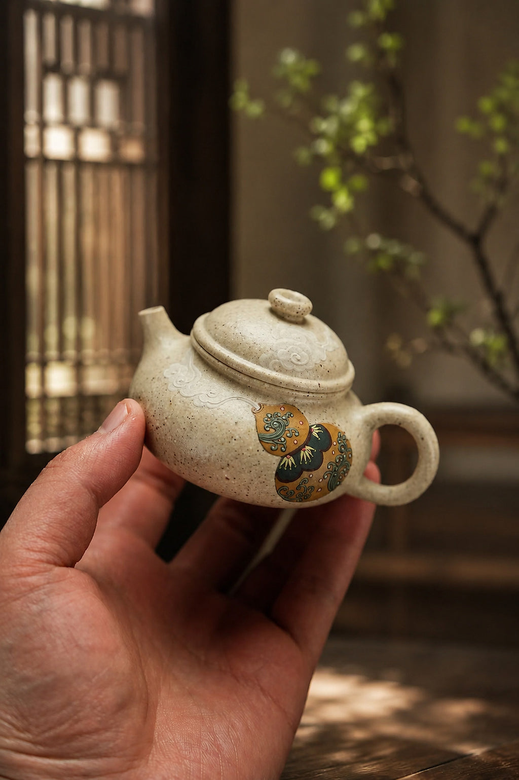 Product view 2 of 100ml Rongtian zisha teapot in Baiyu Duanni Clay, No. 421