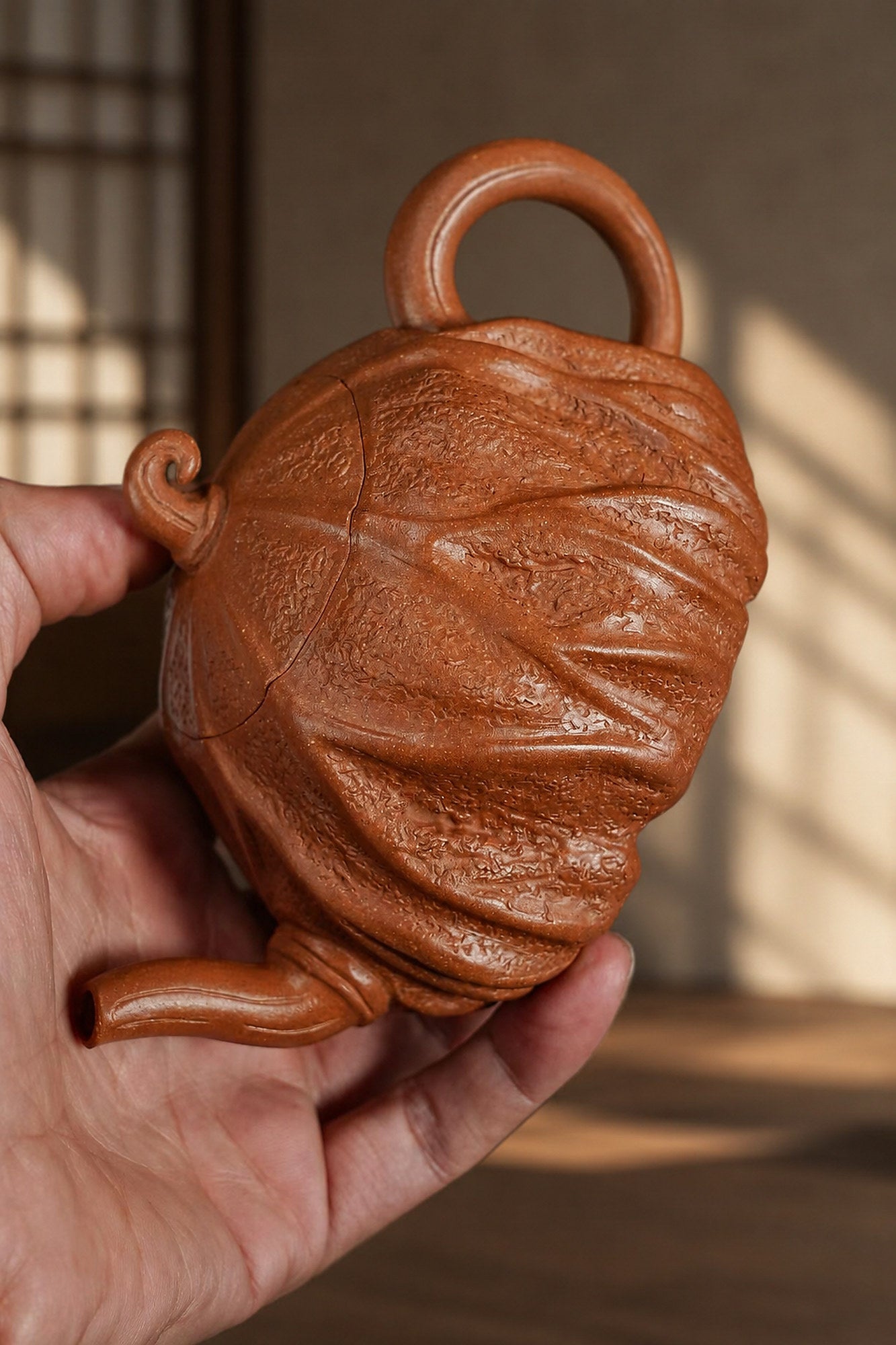 Product view 1 of 260ml Sculptural Form zisha teapot in Aged Duanni Clay, No. 356