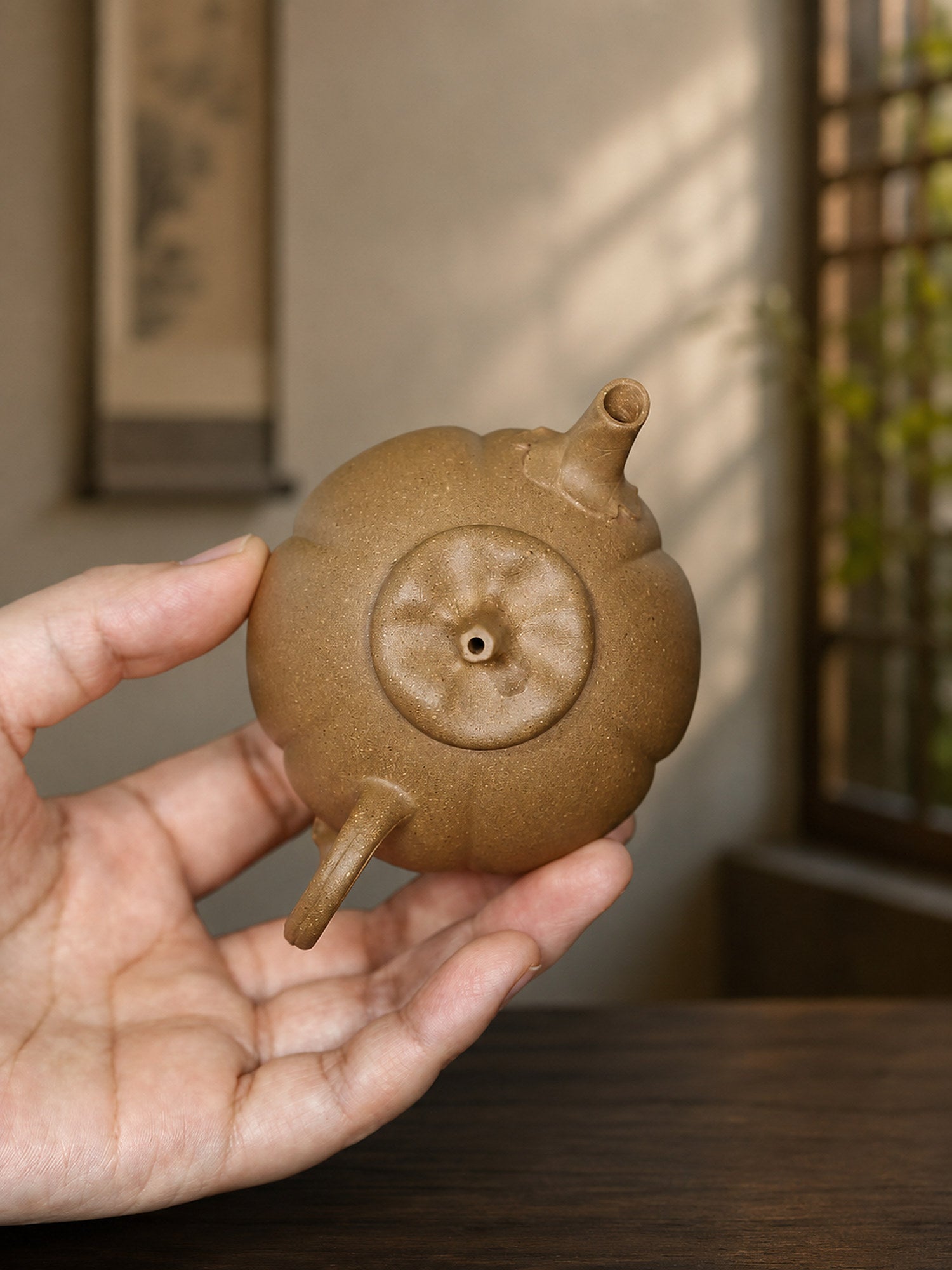 Product view 1 of 130ml Sculptural Form zisha teapot in Aged Duanni Clay, No. 415