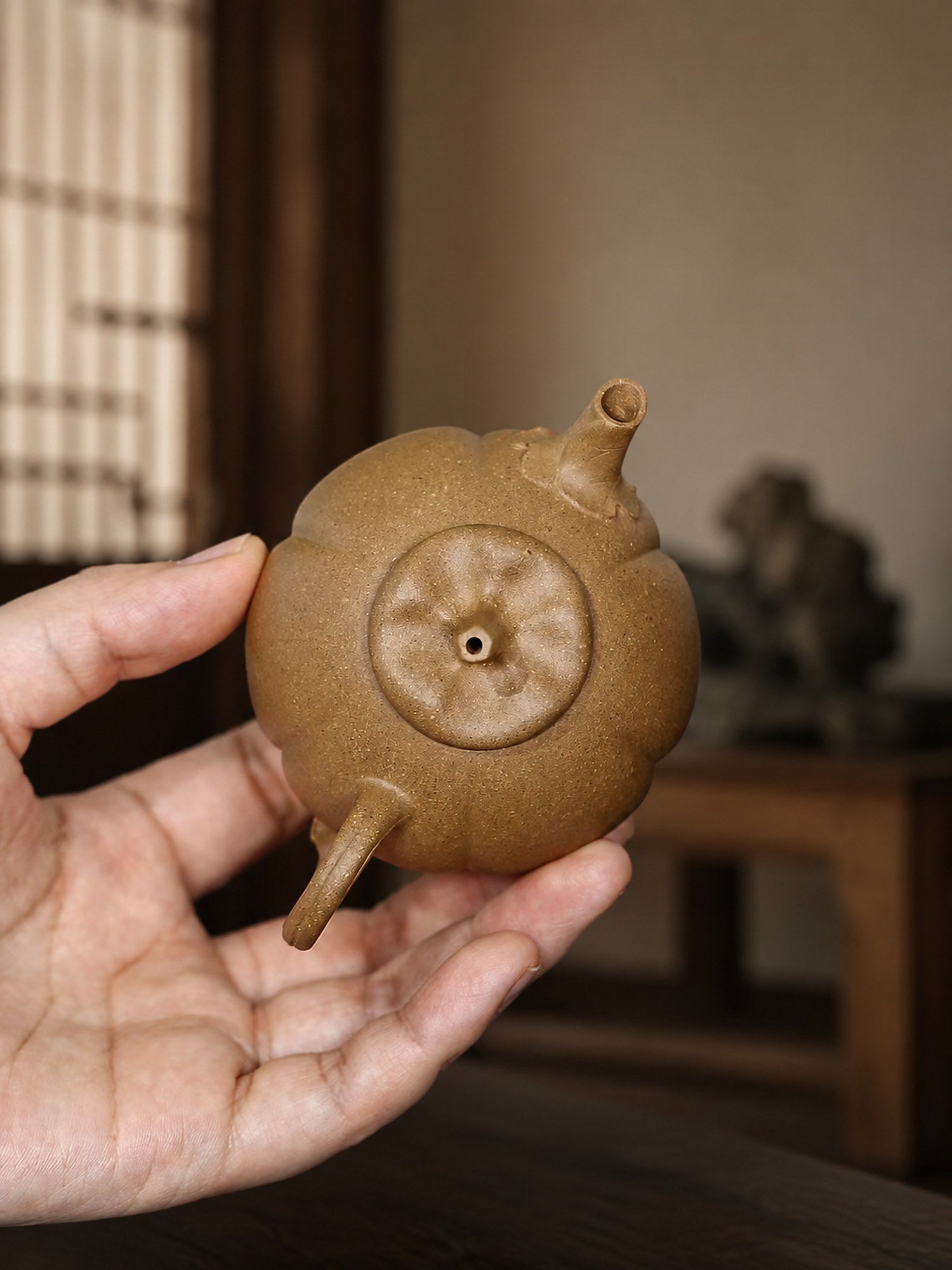 Product view 2 of 130ml Sculptural Form zisha teapot in Aged Duanni Clay, No. 415