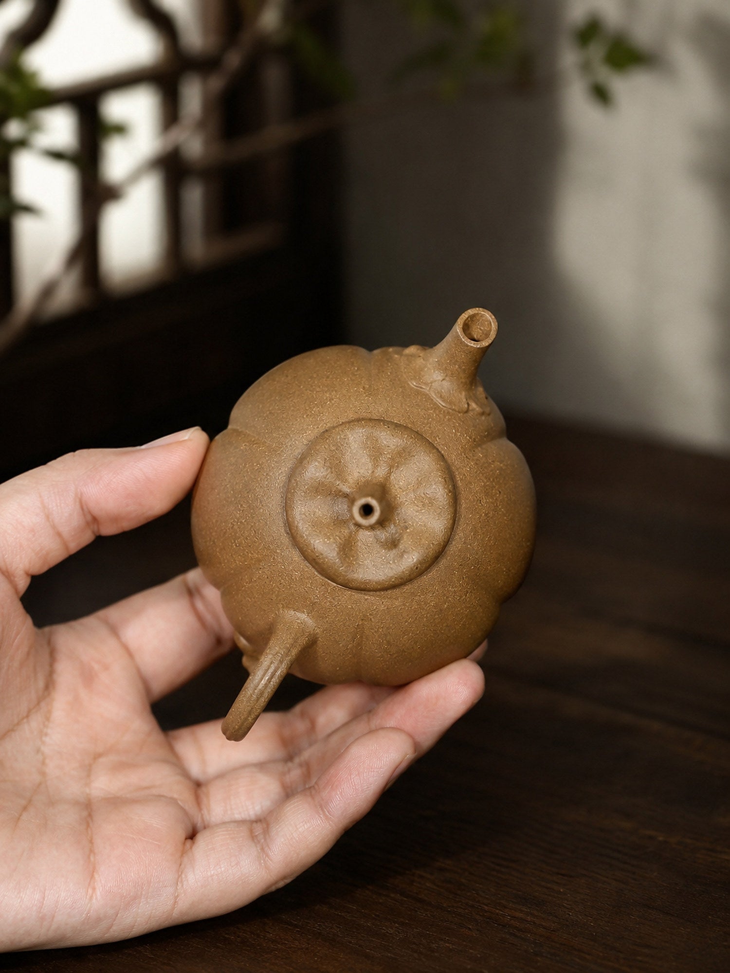 Product view 3 of 130ml Sculptural Form zisha teapot in Aged Duanni Clay, No. 415