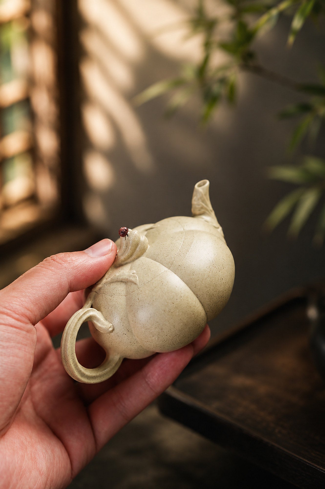 Product view 3 of 120ml Sculptural Form zisha teapot in Baiyu Duanni Clay, No. 278
