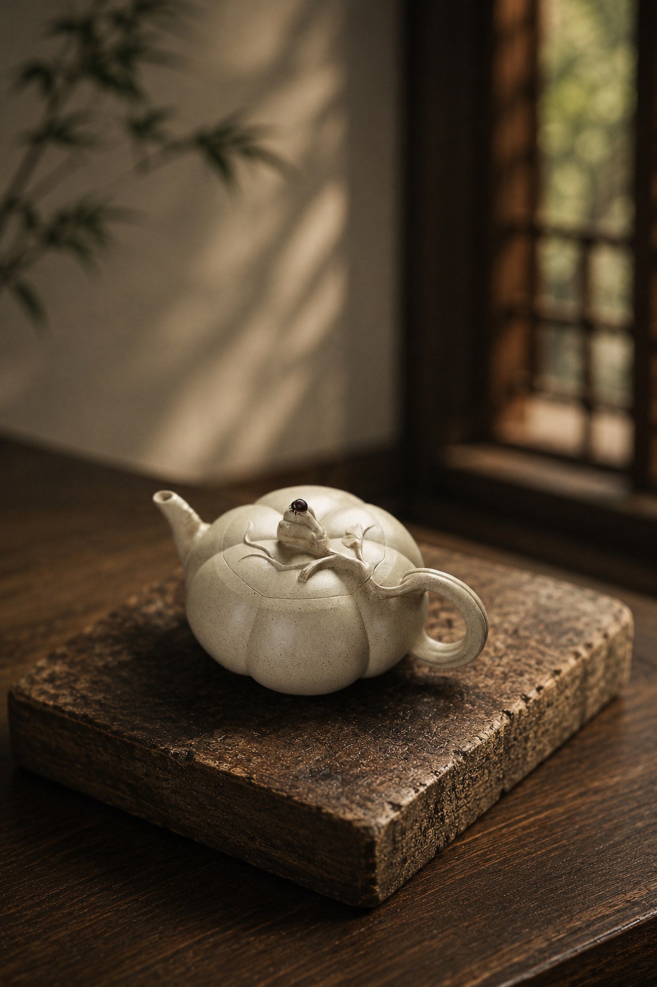 Product view 4 of 120ml Sculptural Form zisha teapot in Baiyu Duanni Clay, No. 278