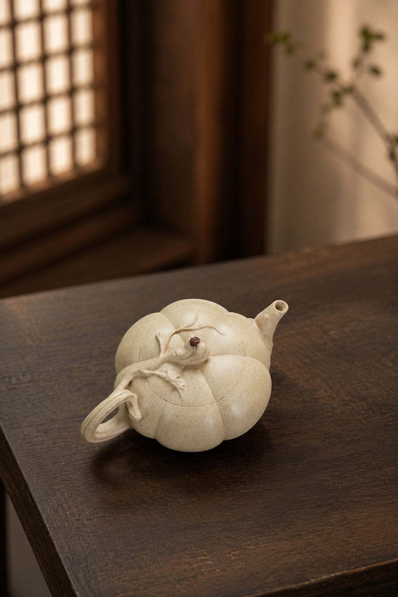 Product view 5 of 120ml Sculptural Form zisha teapot in Baiyu Duanni Clay, No. 278