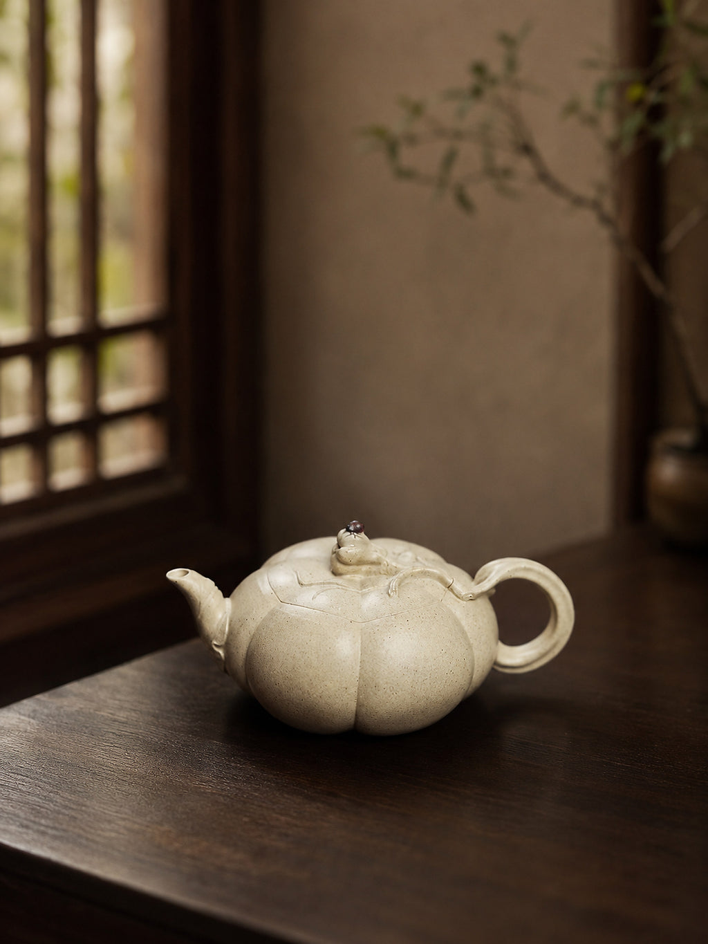 Product view 7 of 120ml Sculptural Form zisha teapot in Baiyu Duanni Clay, No. 278