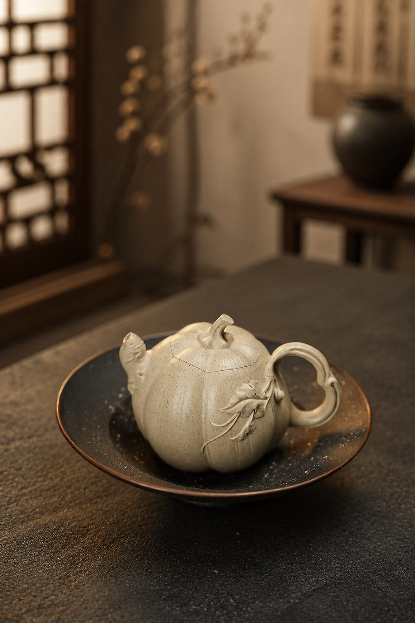 Product view 2 of 150ml Sculptural Form zisha teapot in Baiyu Duanni Clay, No. 282