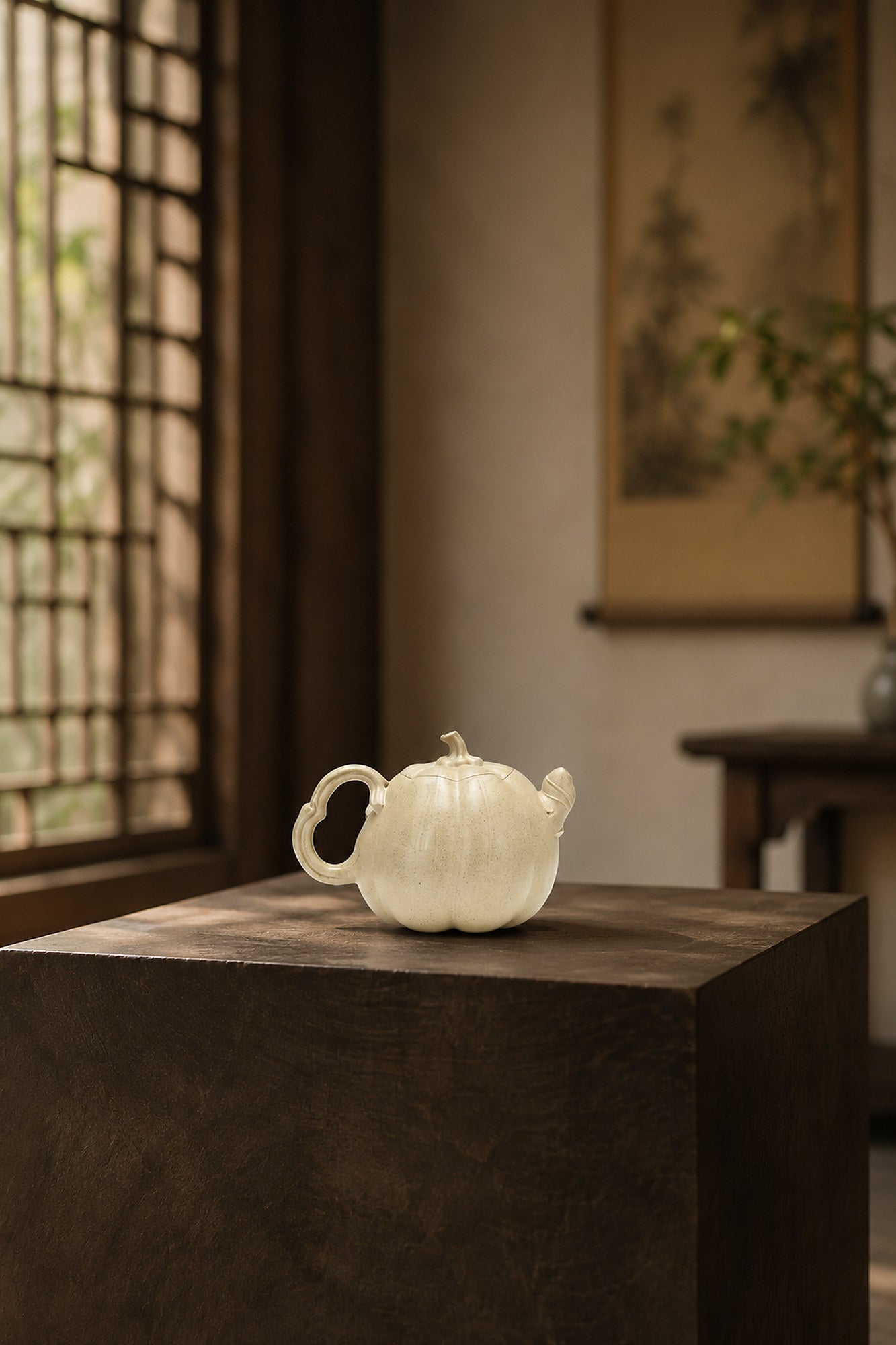 Product view 3 of 150ml Sculptural Form zisha teapot in Baiyu Duanni Clay, No. 282