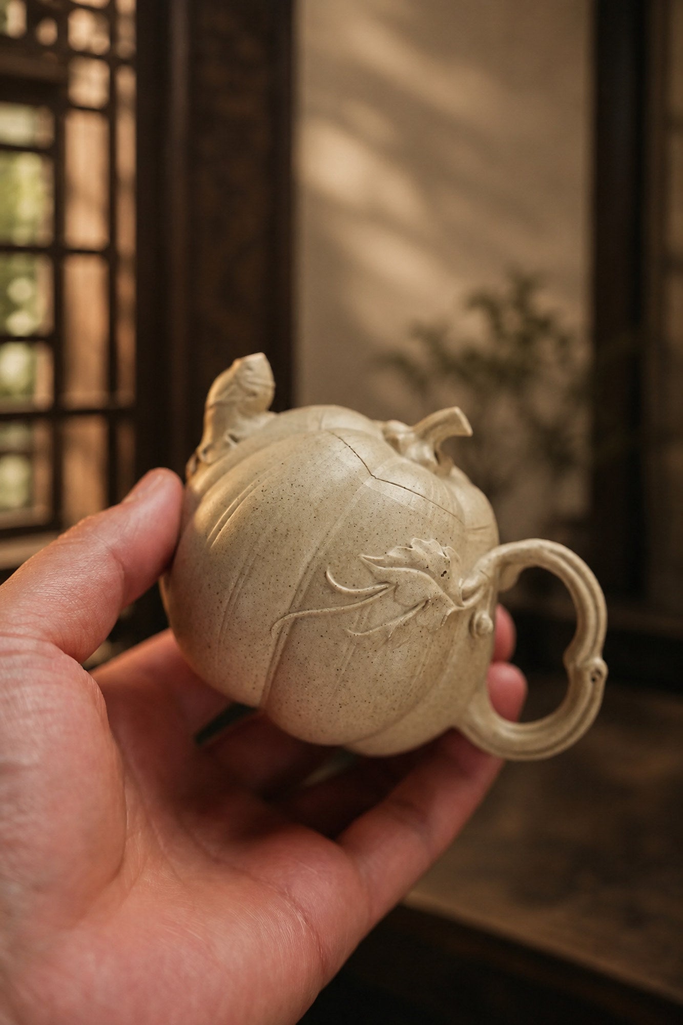 Product view 4 of 150ml Sculptural Form zisha teapot in Baiyu Duanni Clay, No. 282
