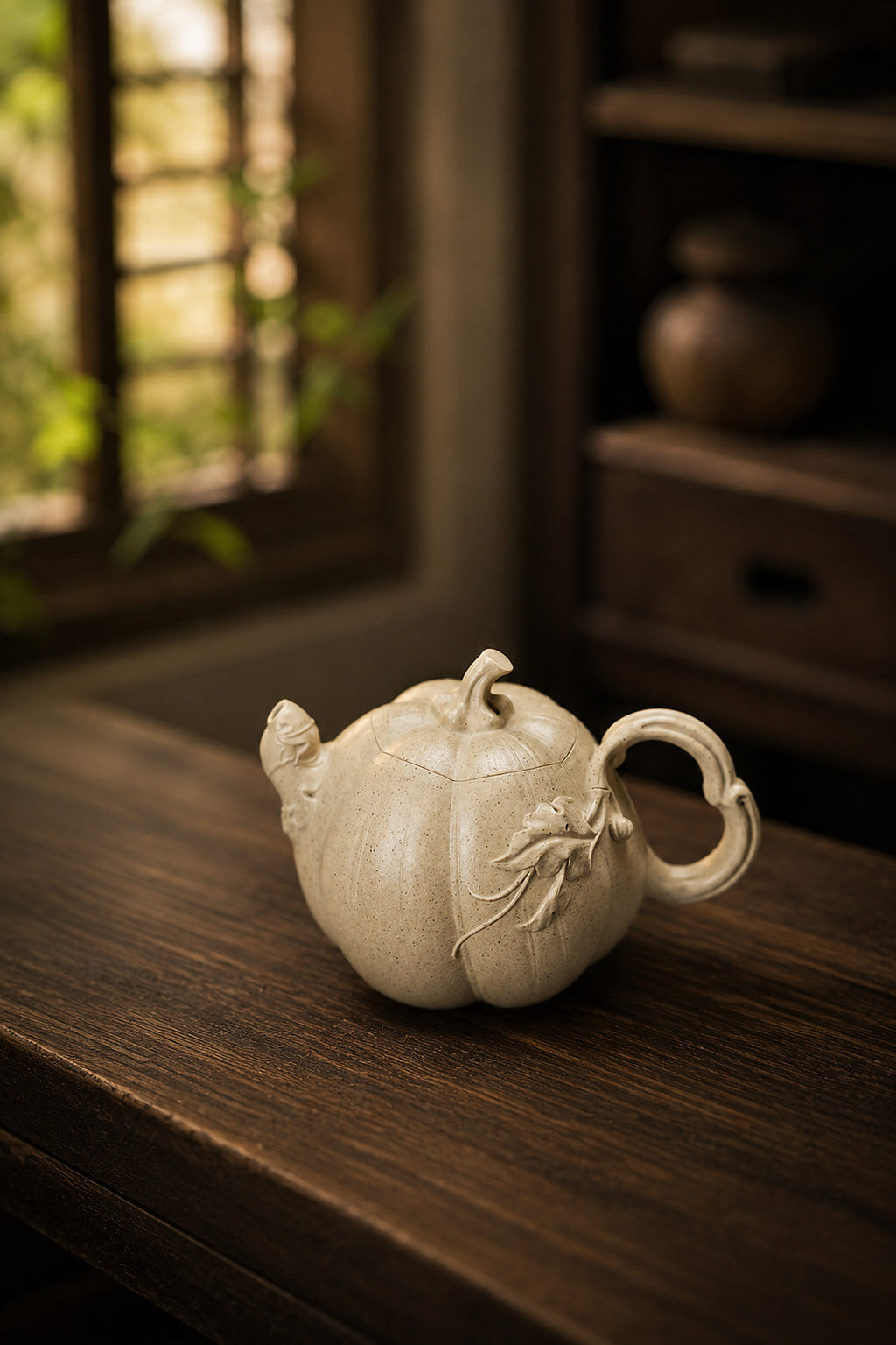 Product view 8 of 150ml Sculptural Form zisha teapot in Baiyu Duanni Clay, No. 282