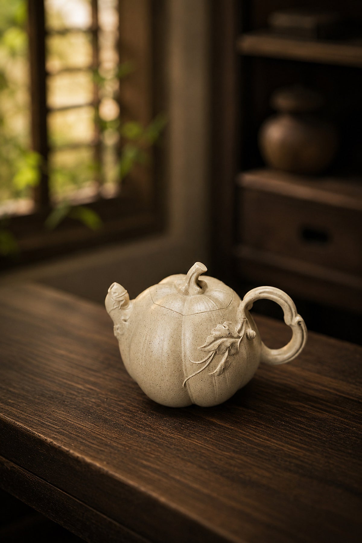 Product view 8 of 150ml Sculptural Form zisha teapot in Baiyu Duanni Clay, No. 282