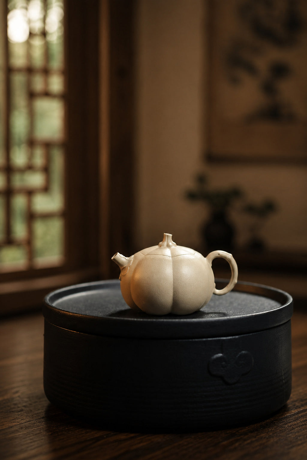 Product view 8 of 150ml Sculptural Form zisha teapot in Baiyu Duanni Clay, No. 311
