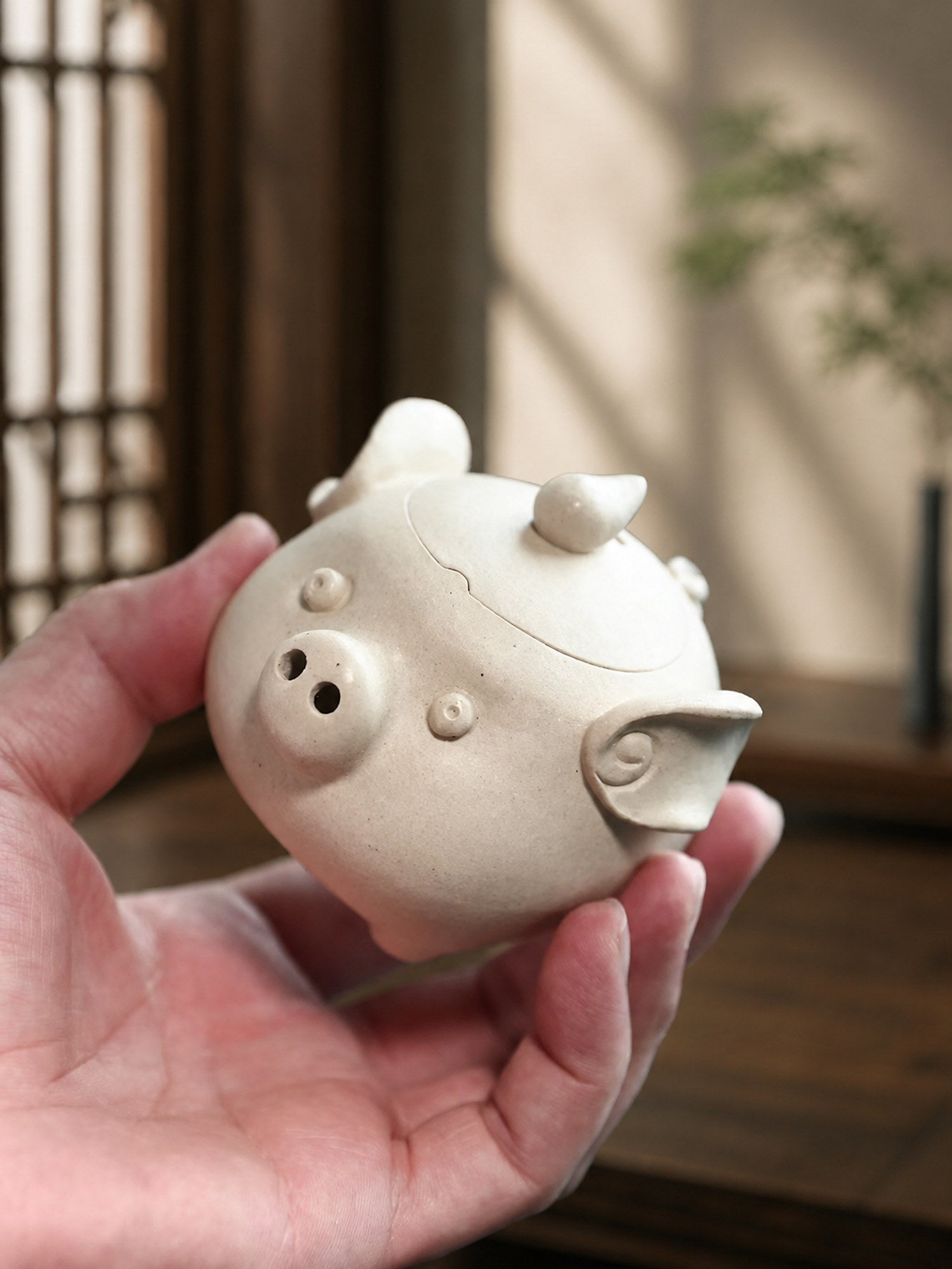 Product view 1 of 150ml Sculptural Form zisha teapot in Baiyu Duanni Clay, No. 318