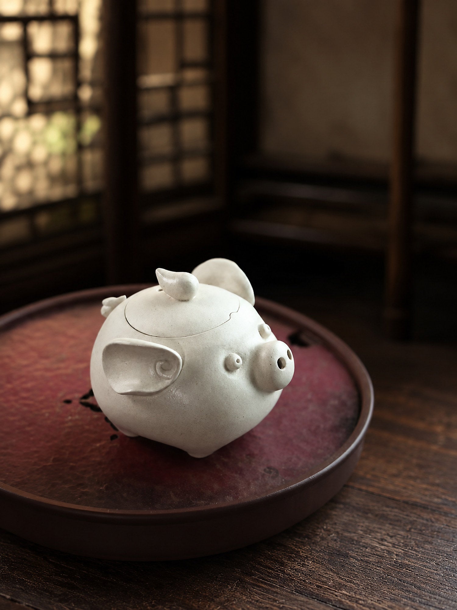 Product view 2 of 150ml Sculptural Form zisha teapot in Baiyu Duanni Clay, No. 318