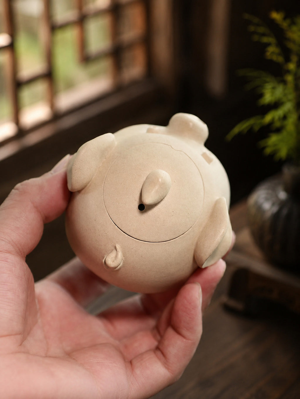 Product view 5 of 150ml Sculptural Form zisha teapot in Baiyu Duanni Clay, No. 318