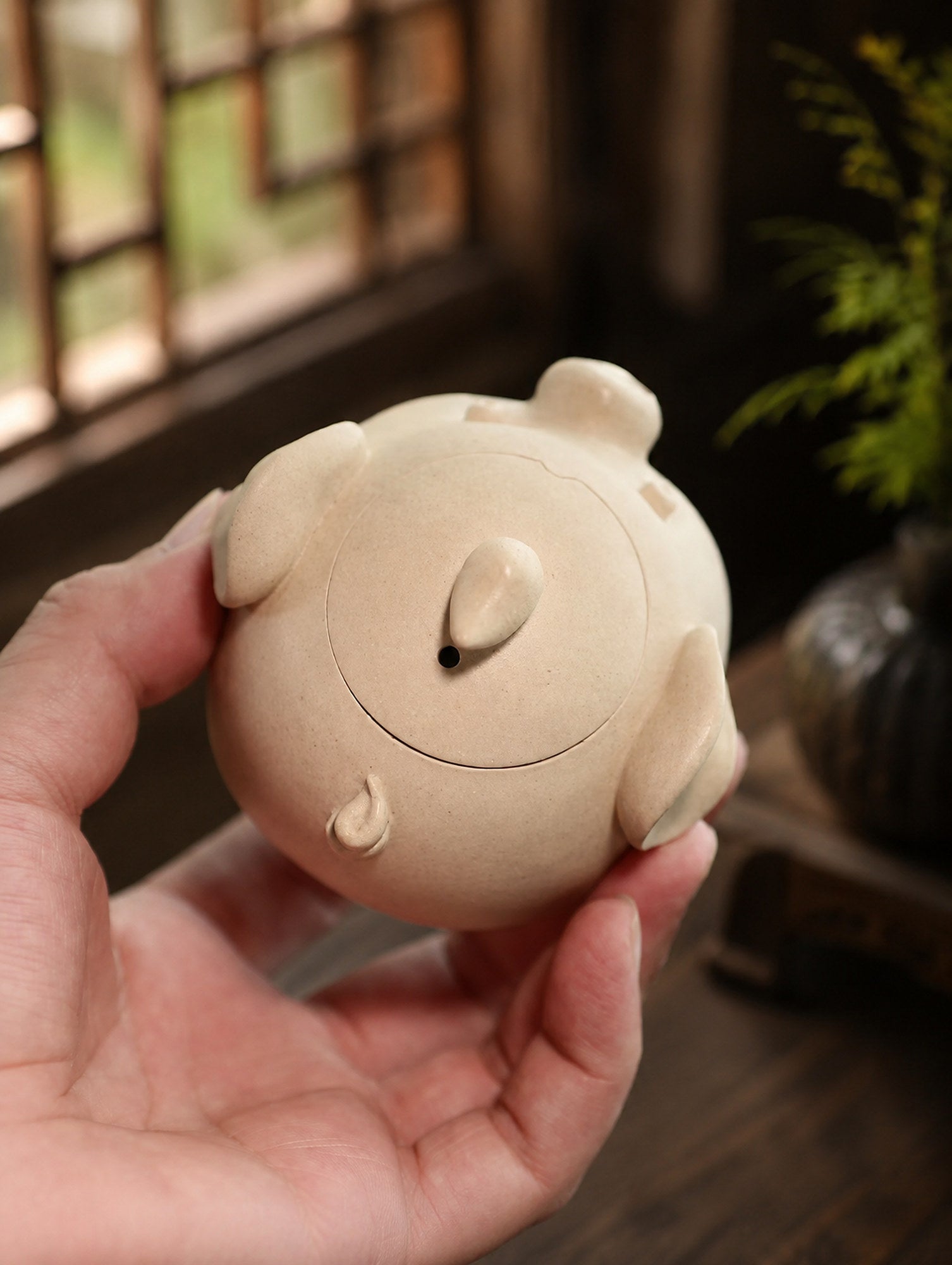 Product view 5 of 150ml Sculptural Form zisha teapot in Baiyu Duanni Clay, No. 318