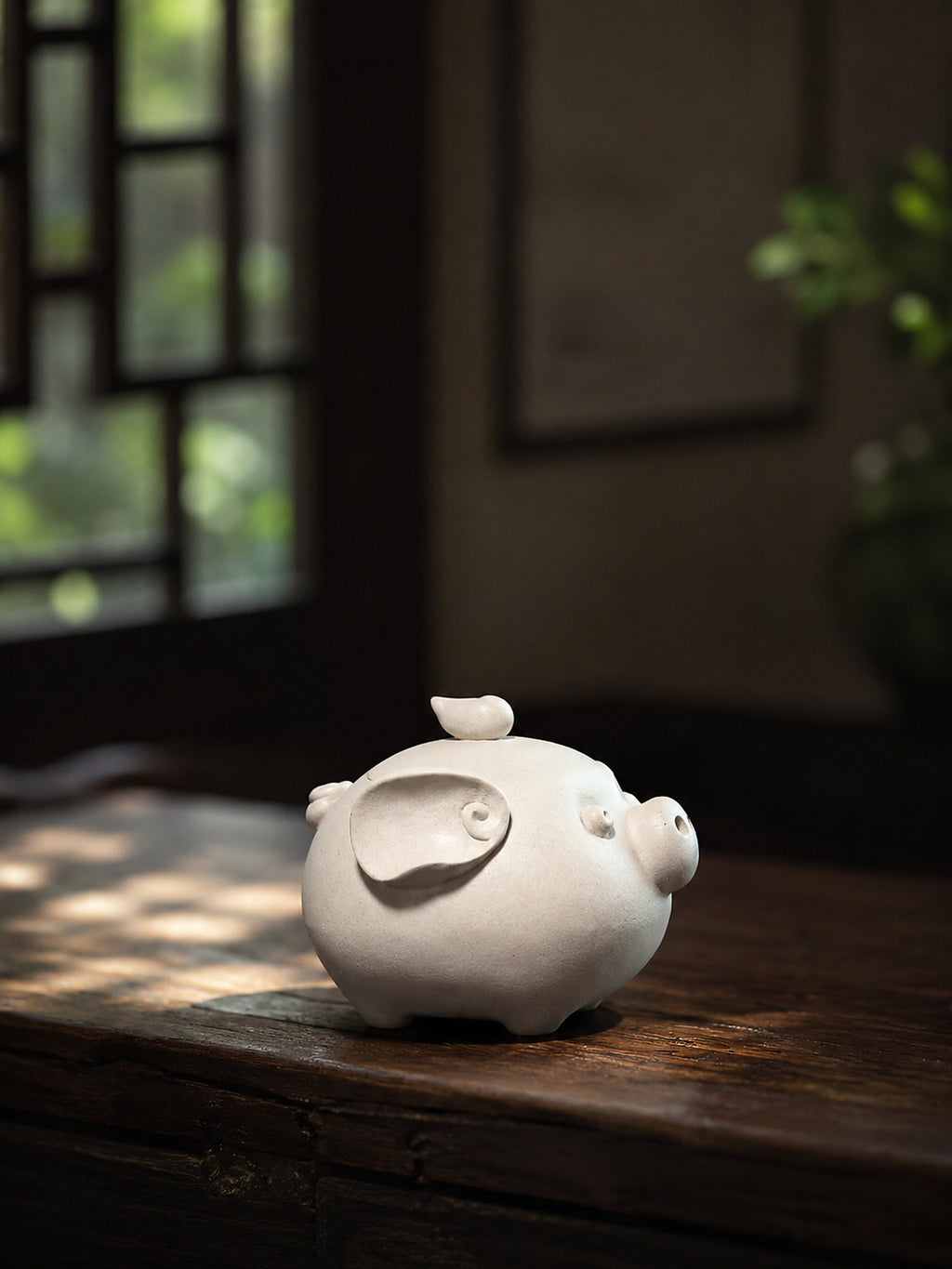 Product view 6 of 150ml Sculptural Form zisha teapot in Baiyu Duanni Clay, No. 318
