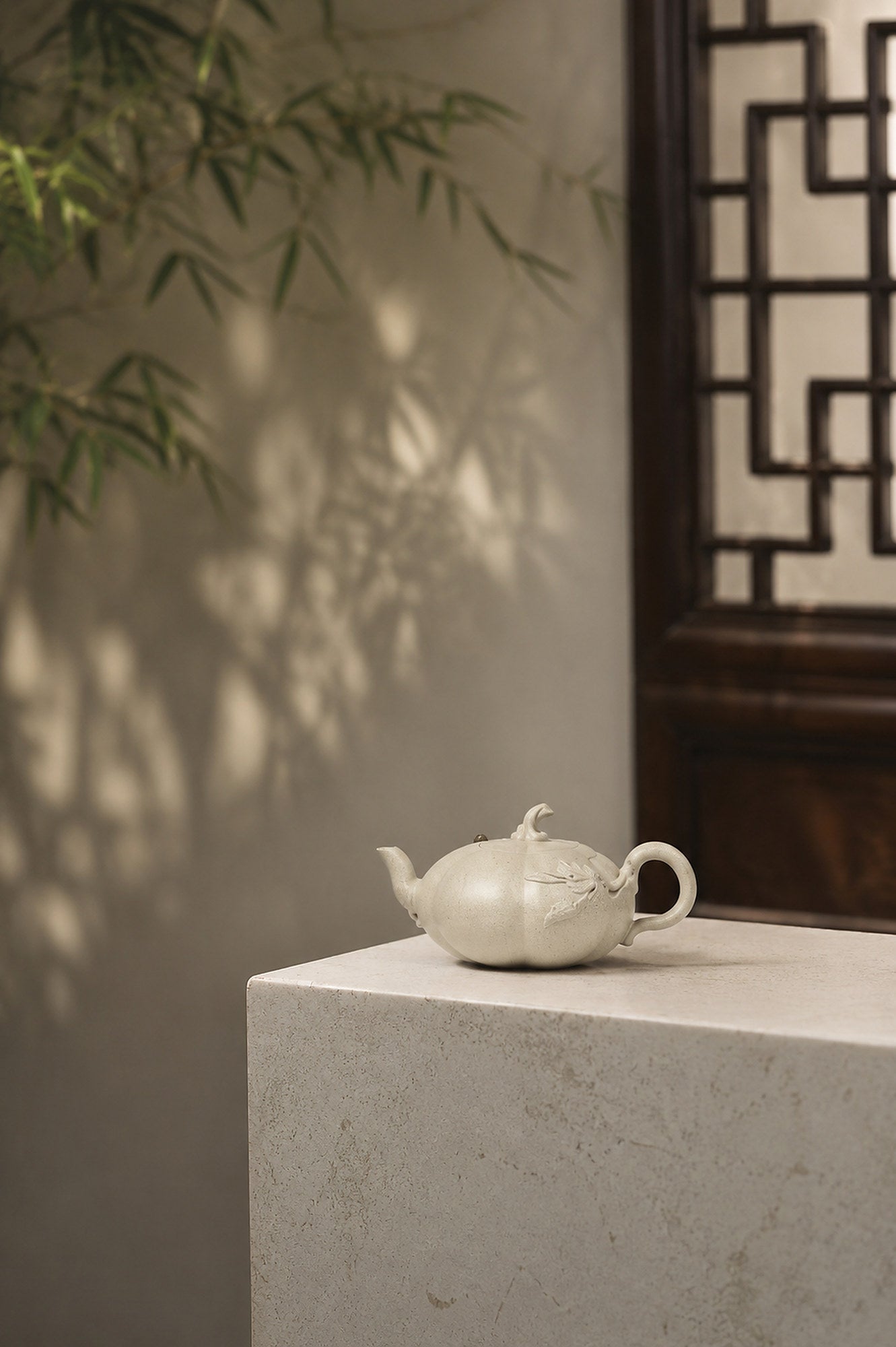 Product view 2 of 100ml Sculptural Form zisha teapot in Baiyu Duanni Clay, No. 431