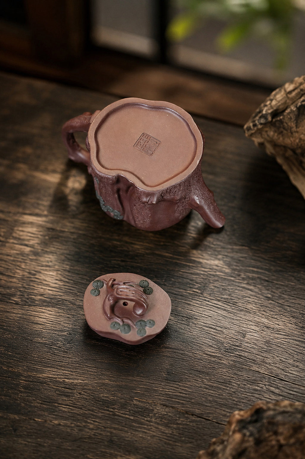 Product view 3 of 130ml Sculptural Form zisha teapot in Dicaoqing Zini Clay, No. 359