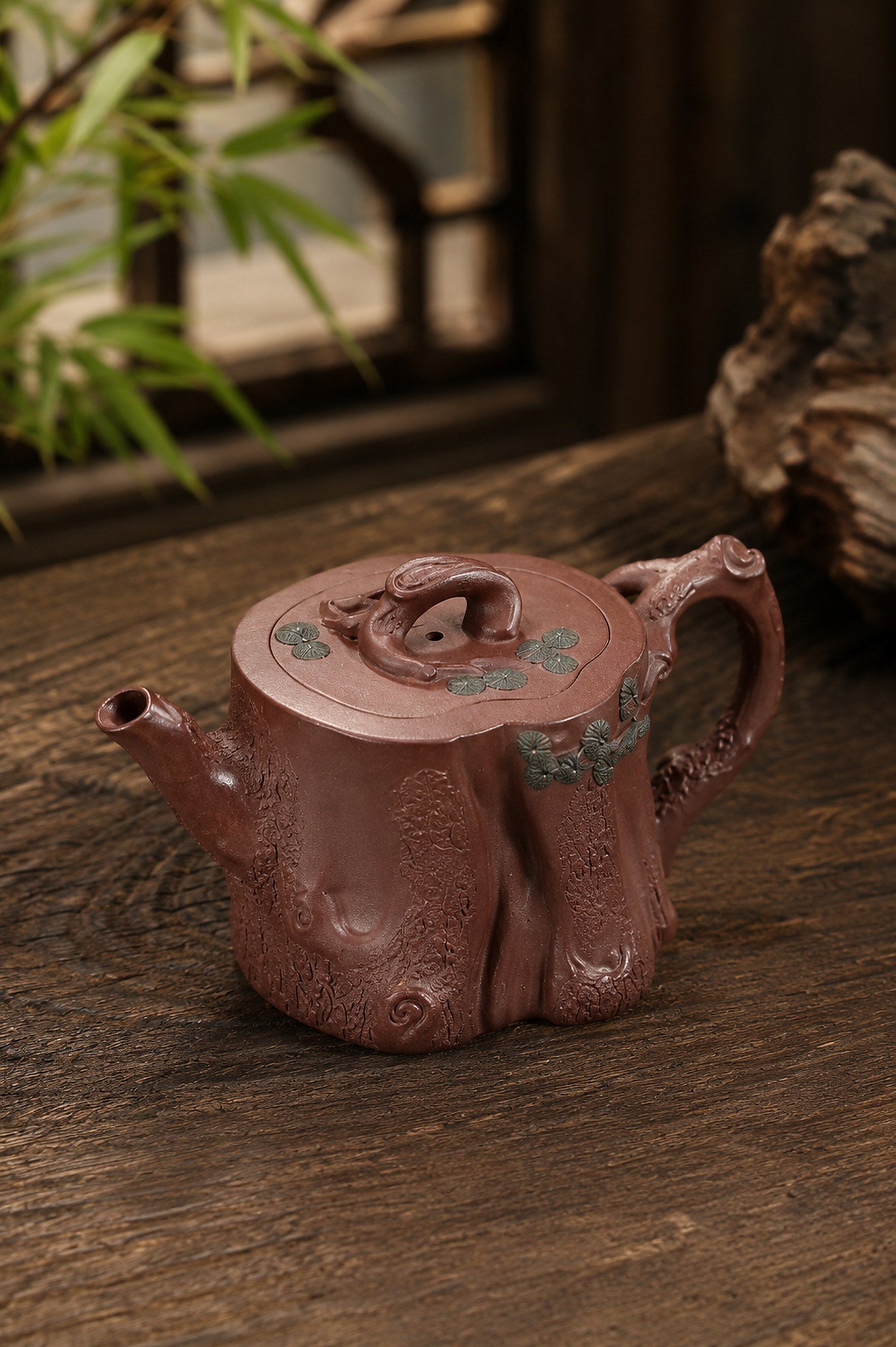 Product view 5 of 130ml Sculptural Form zisha teapot in Dicaoqing Zini Clay, No. 359