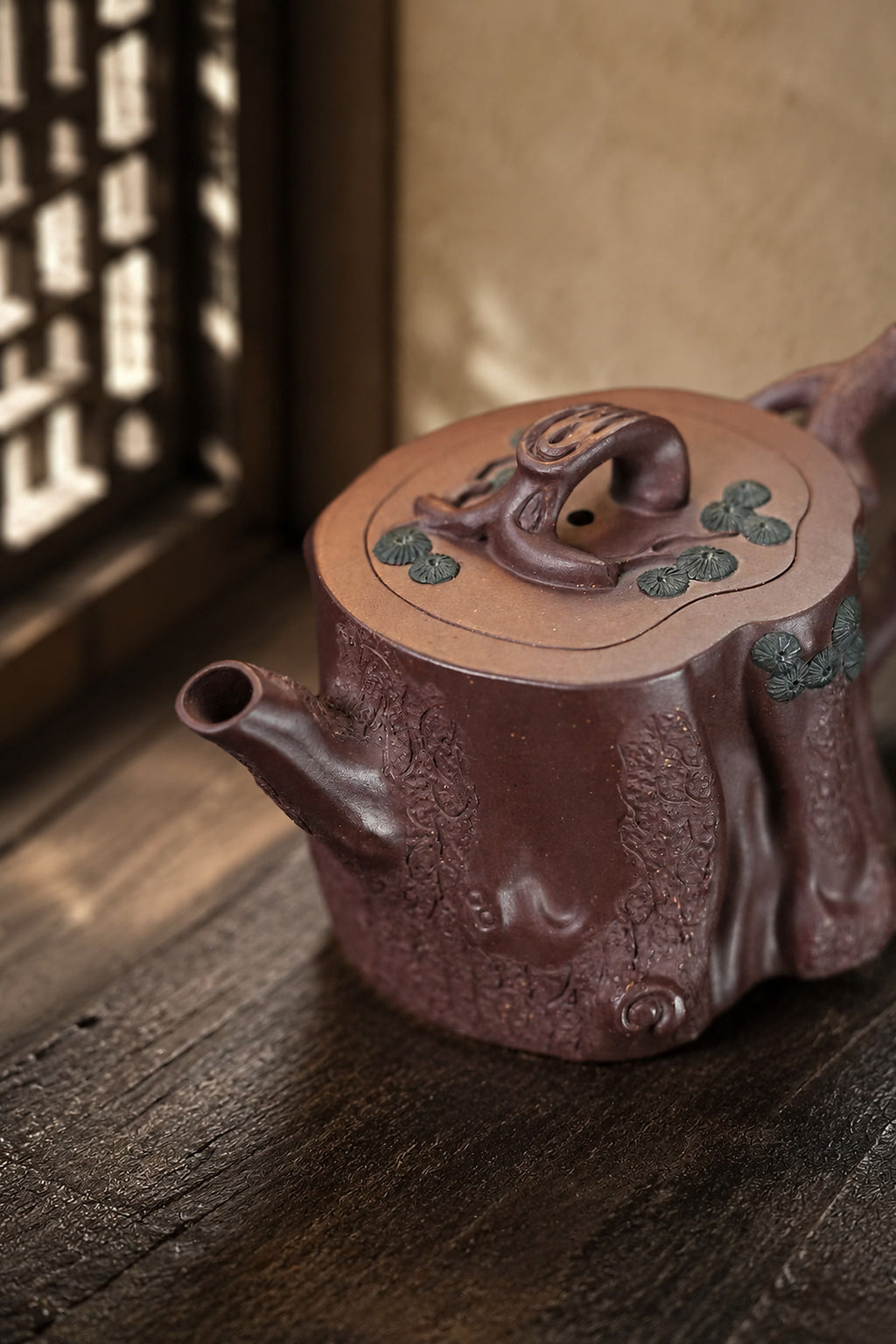 Product view 6 of 130ml Sculptural Form zisha teapot in Dicaoqing Zini Clay, No. 359