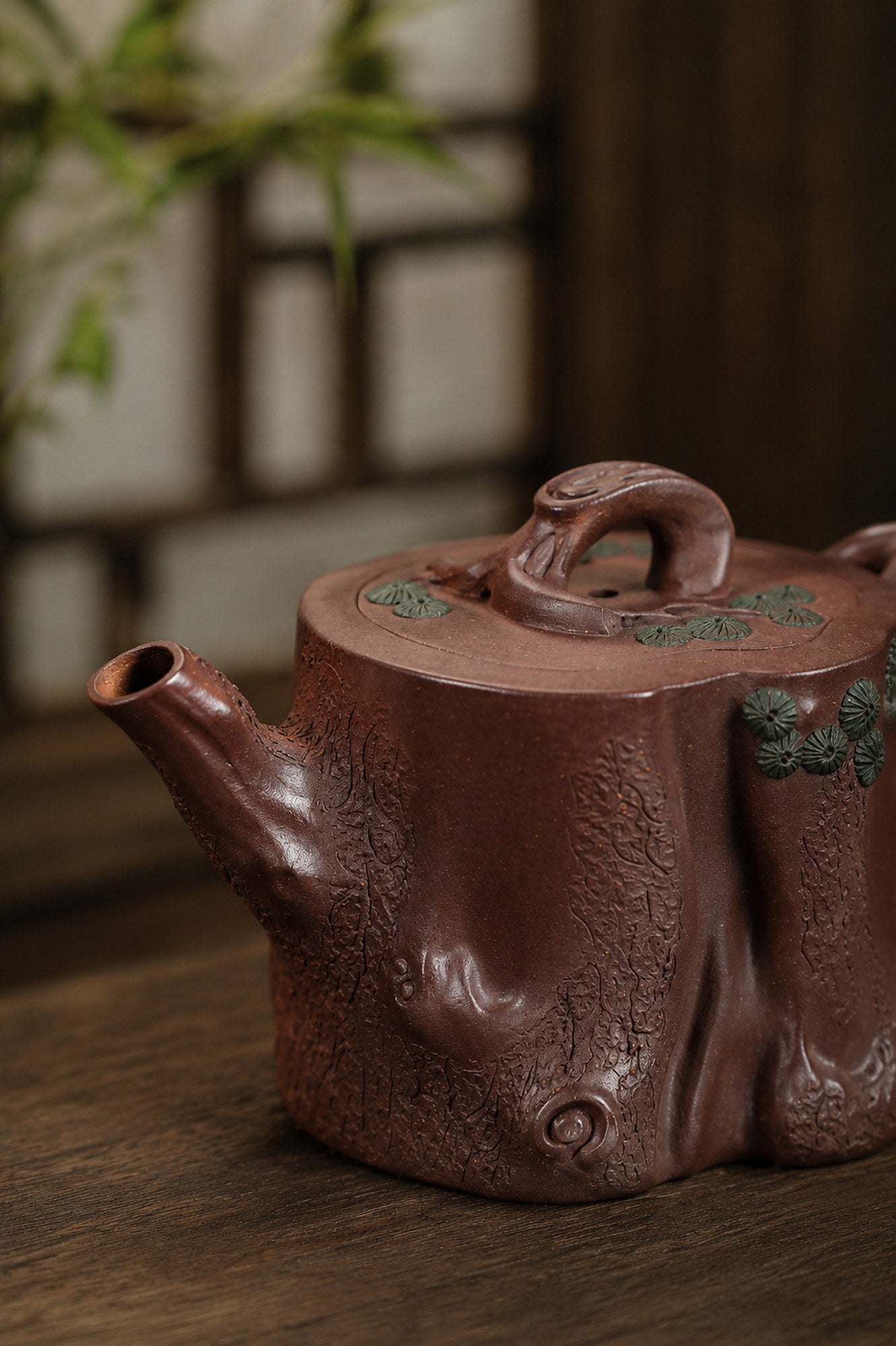 Product view 8 of 130ml Sculptural Form zisha teapot in Dicaoqing Zini Clay, No. 359