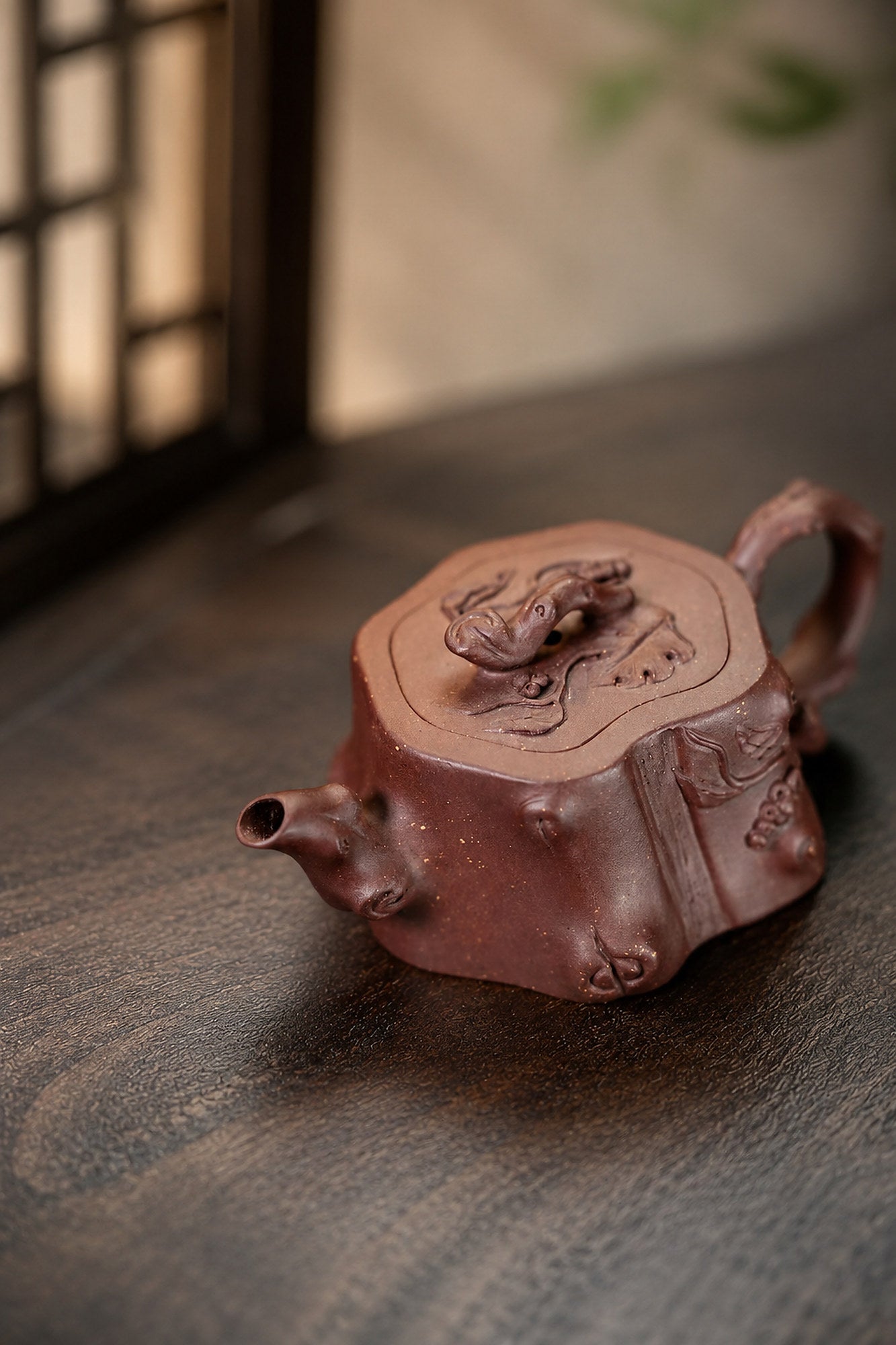 Product view 1 of 50ml Sculptural Form zisha teapot in Dicaoqing Zini Clay, No. 446