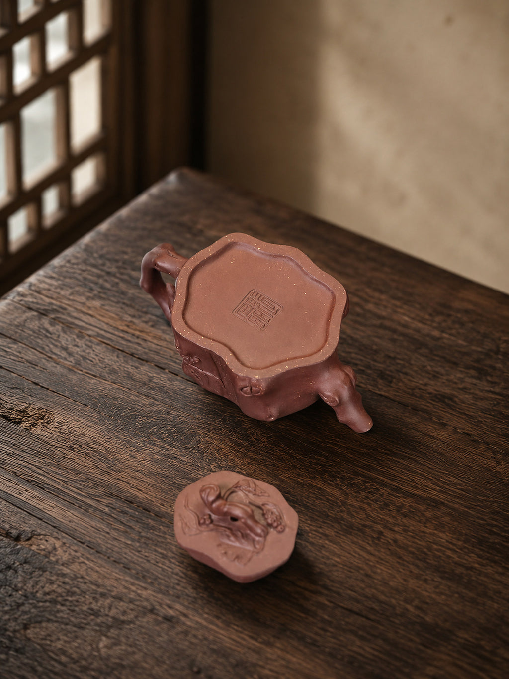 Product view 3 of 50ml Sculptural Form zisha teapot in Dicaoqing Zini Clay, No. 446