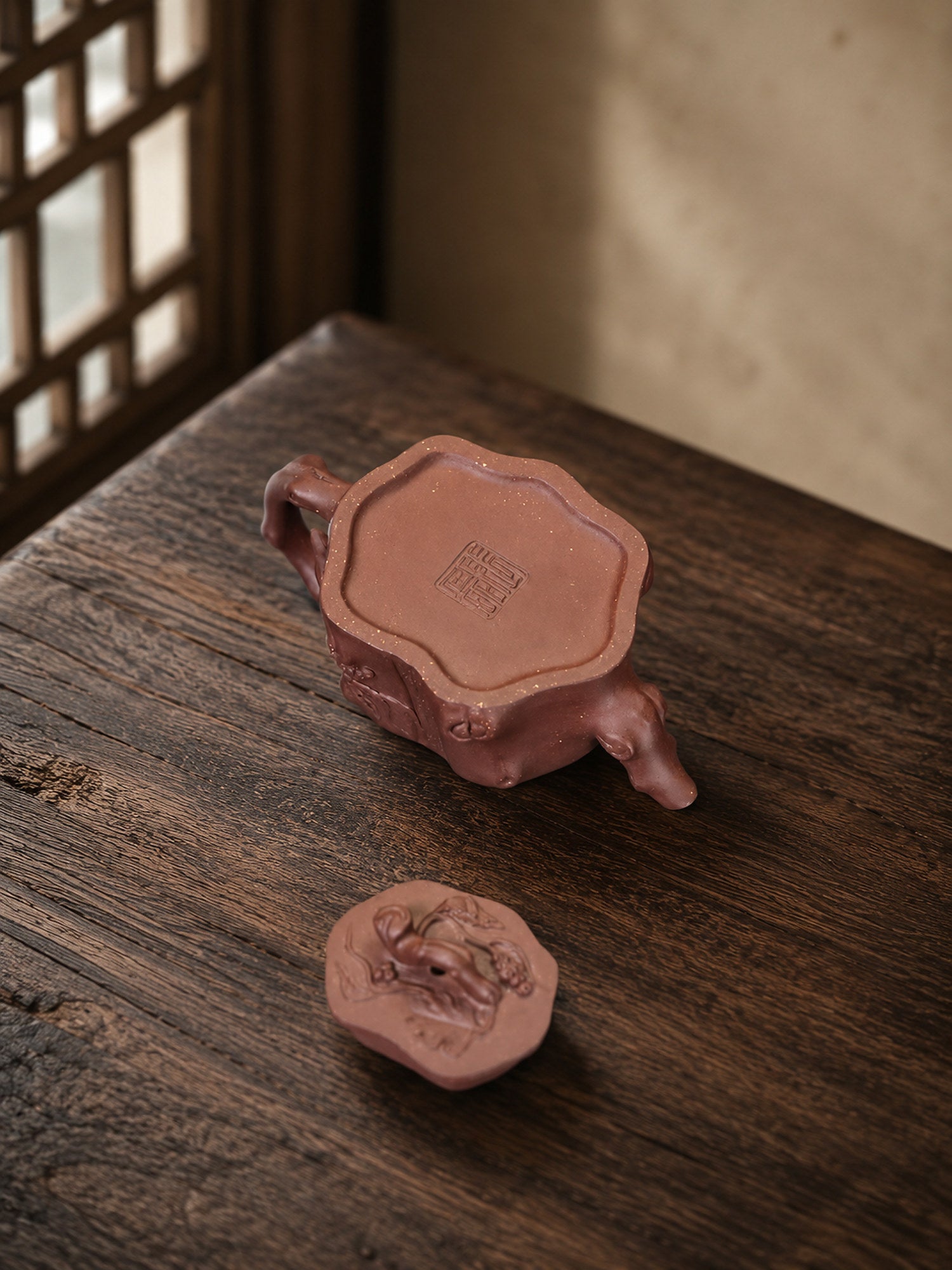Product view 3 of 50ml Sculptural Form zisha teapot in Dicaoqing Zini Clay, No. 446