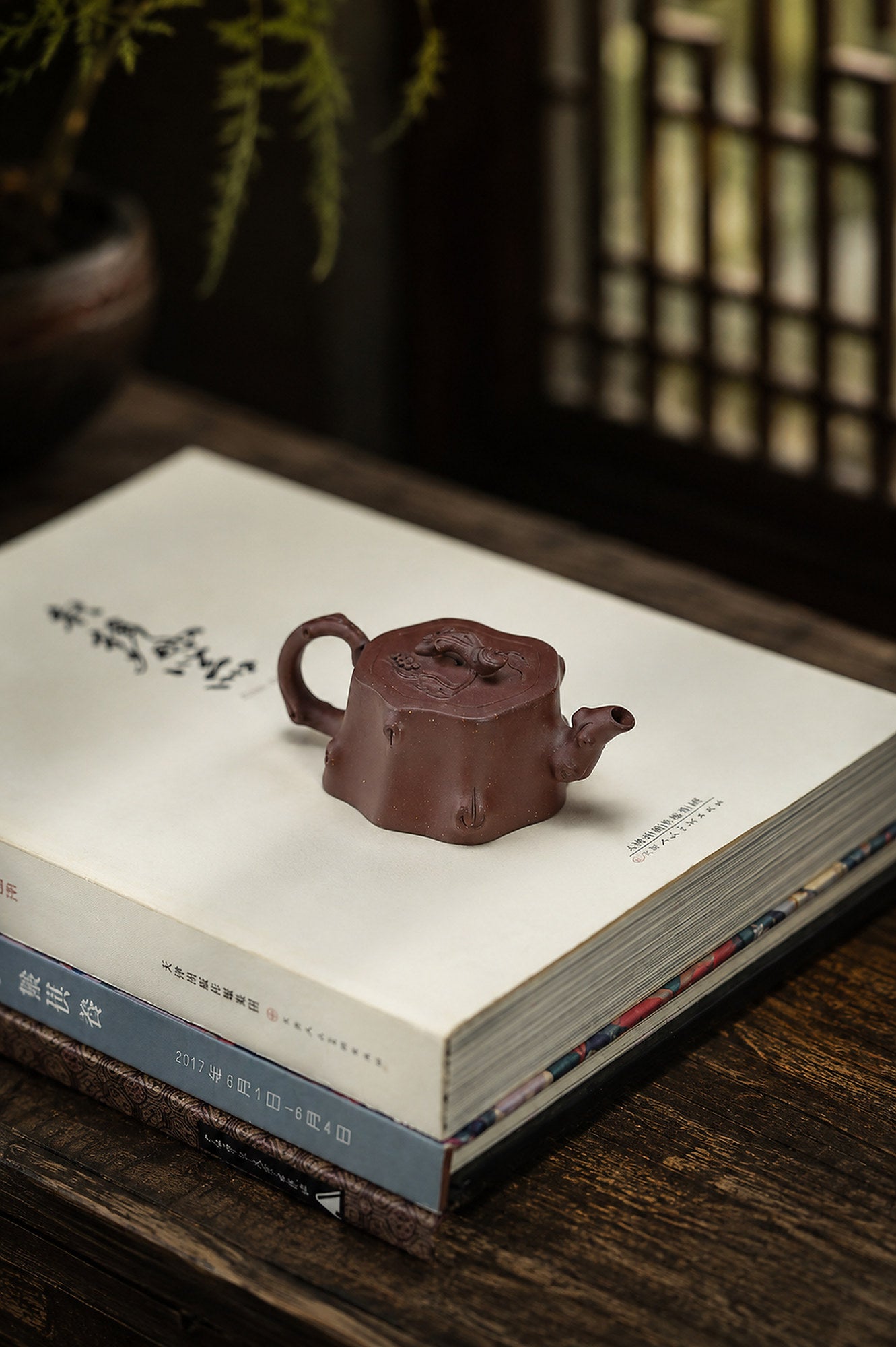 Product view 4 of 50ml Sculptural Form zisha teapot in Dicaoqing Zini Clay, No. 446