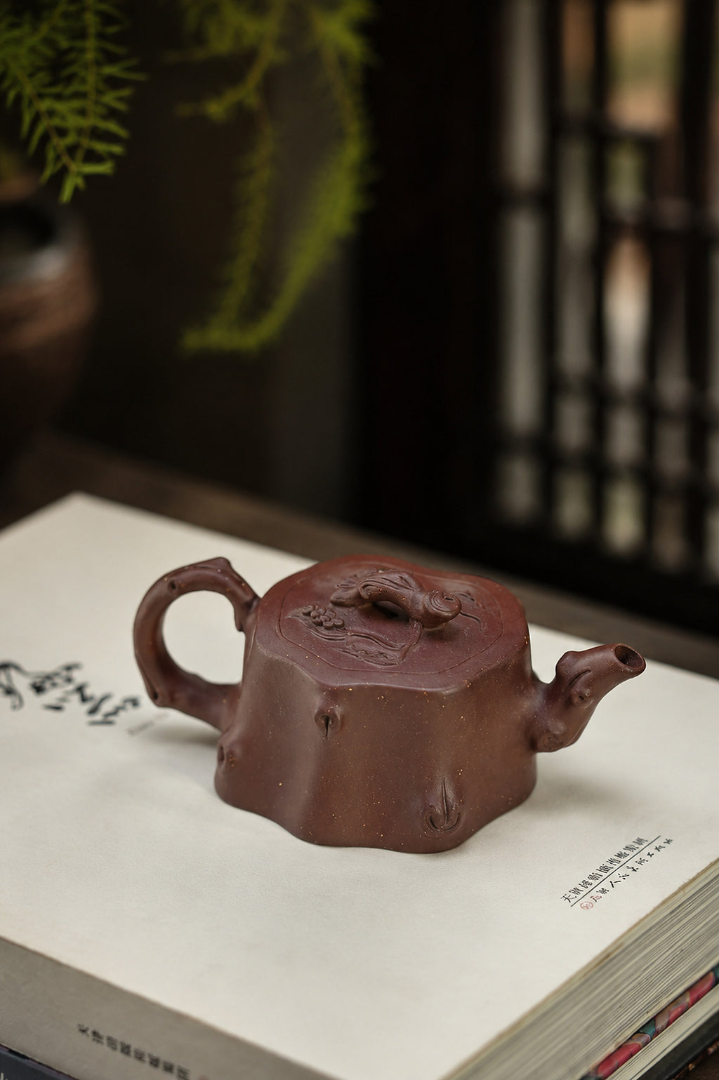 Product view 5 of 50ml Sculptural Form zisha teapot in Dicaoqing Zini Clay, No. 446