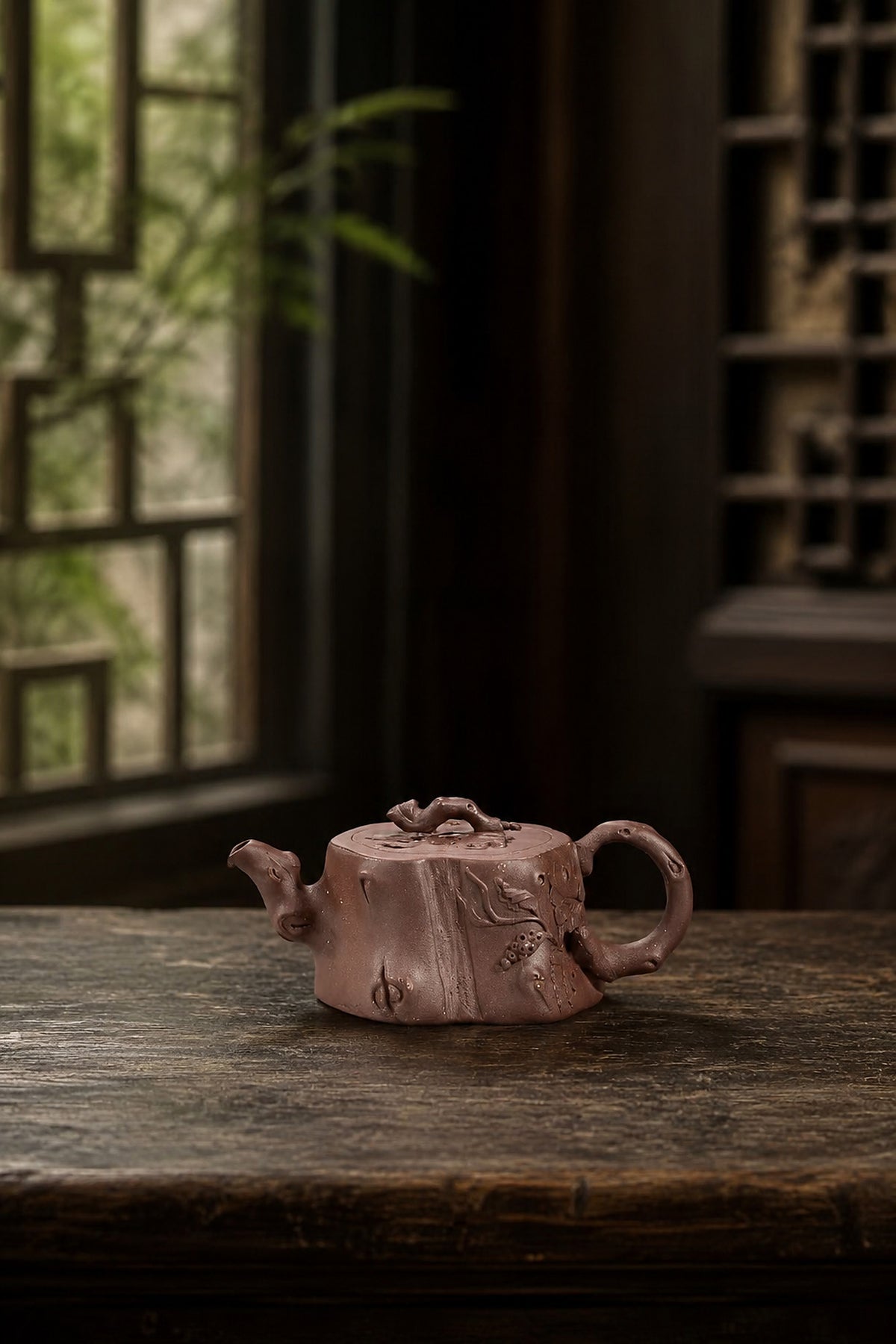 Product view 6 of 50ml Sculptural Form zisha teapot in Dicaoqing Zini Clay, No. 446