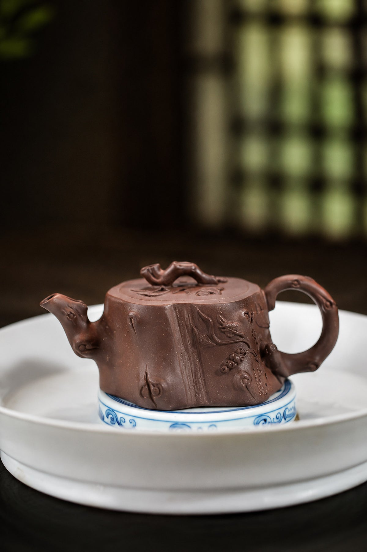 Product view 8 of 50ml Sculptural Form zisha teapot in Dicaoqing Zini Clay, No. 446