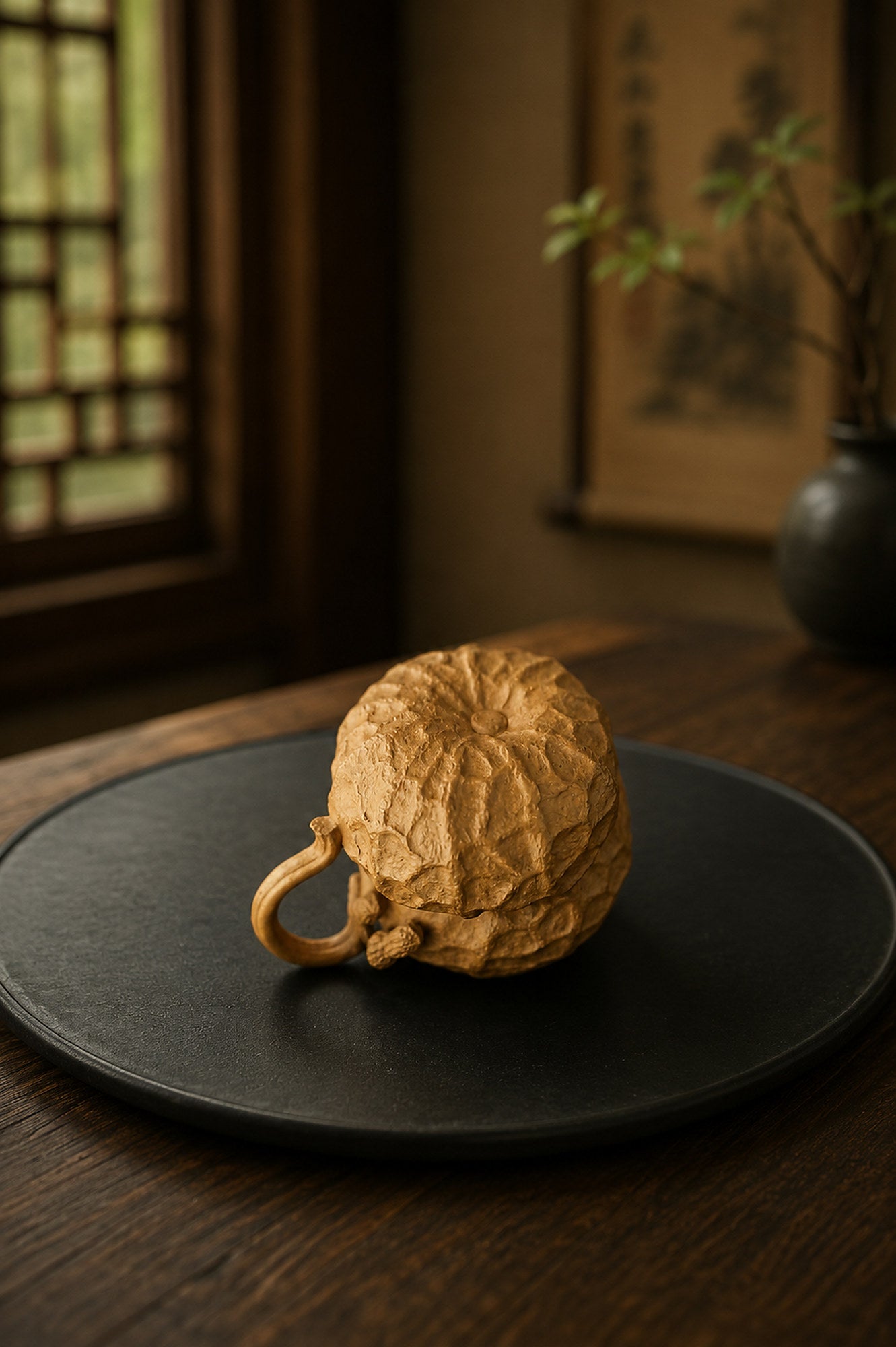 Product view 3 of 80ml Sculptural Form zisha teapot in Golden Duanni Clay, No. 275