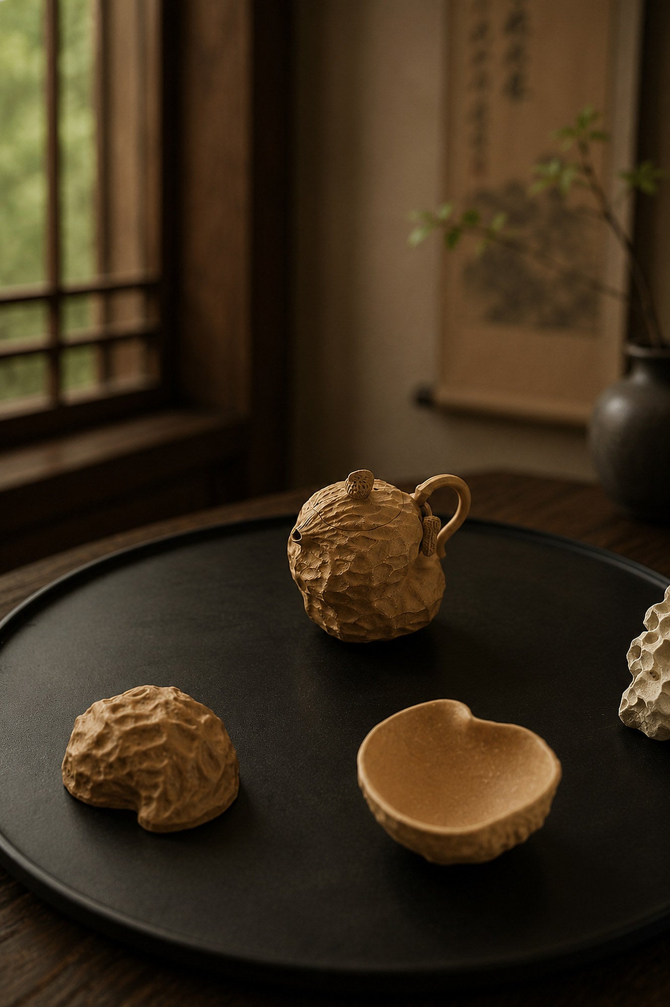 Product view 4 of 80ml Sculptural Form zisha teapot in Golden Duanni Clay, No. 275