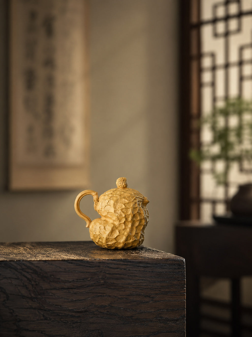 Product view 8 of 80ml Sculptural Form zisha teapot in Golden Duanni Clay, No. 275