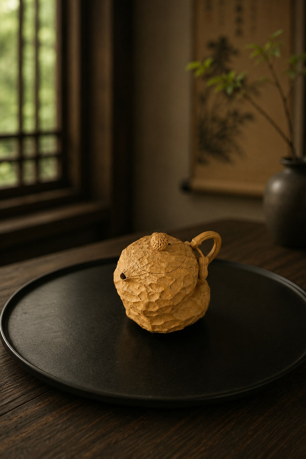 Product view 9 of 80ml Sculptural Form zisha teapot in Golden Duanni Clay, No. 275