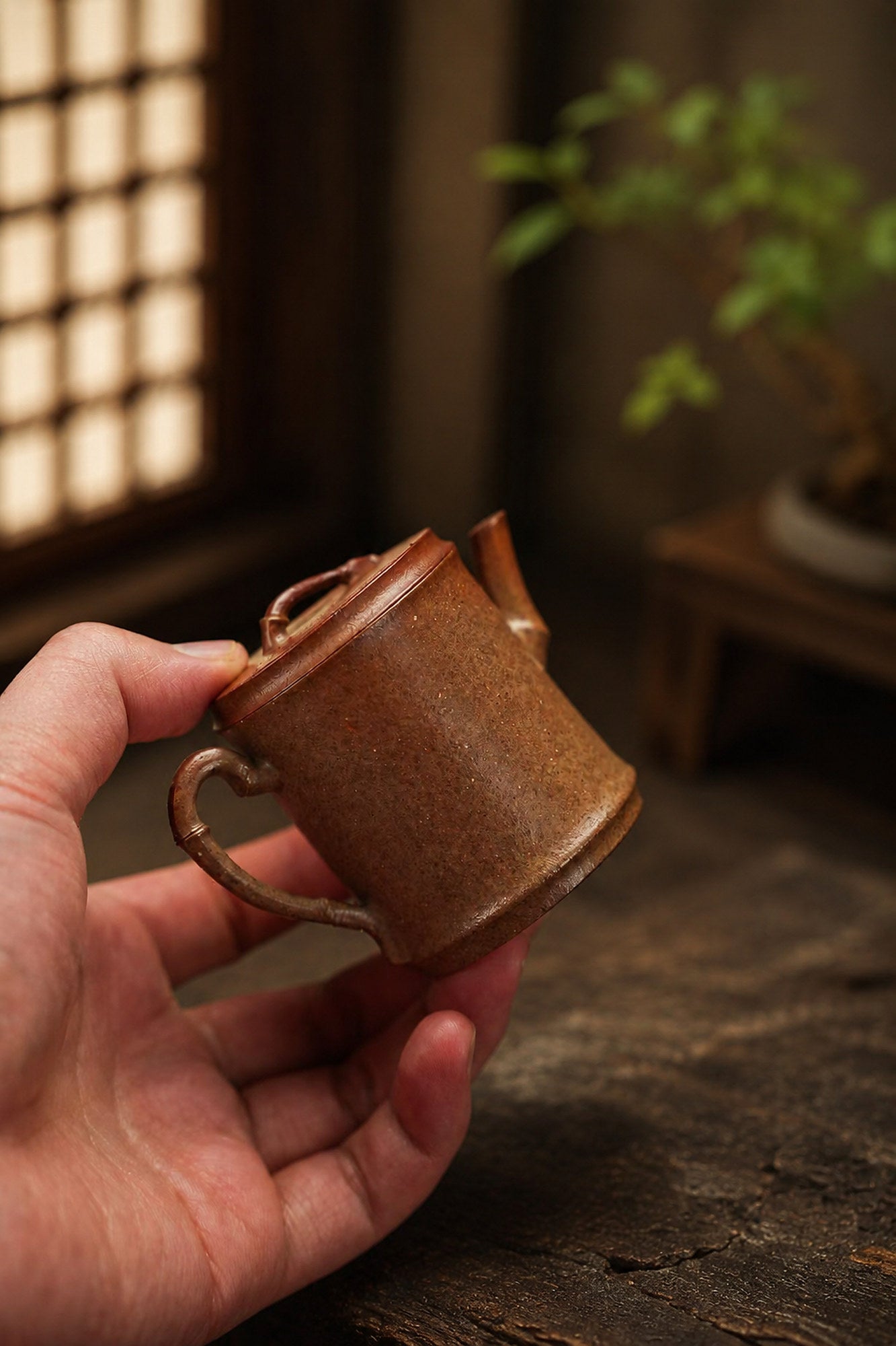 Product view 4 of 95ml Sculptural Form zisha teapot in Golden Duanni Clay, No. 281