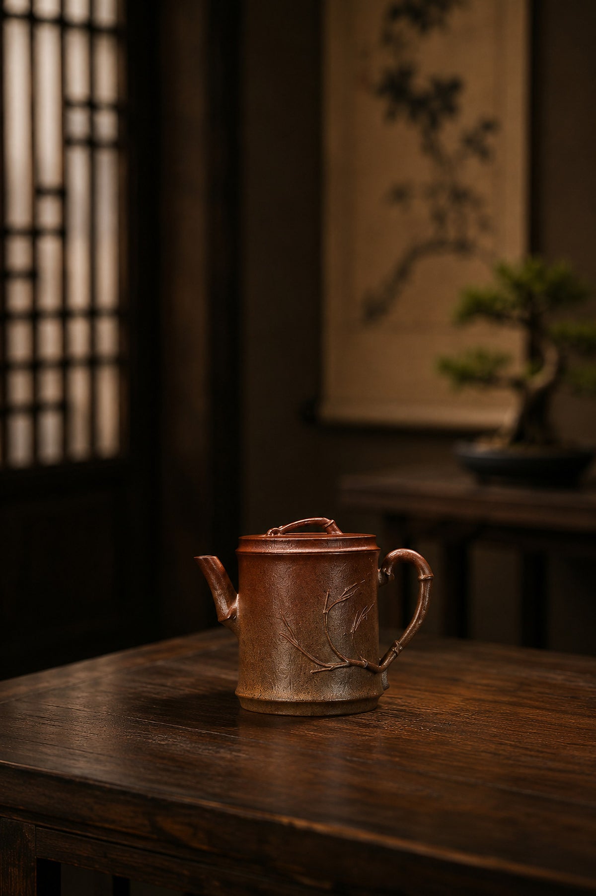Product view 6 of 95ml Sculptural Form zisha teapot in Golden Duanni Clay, No. 281